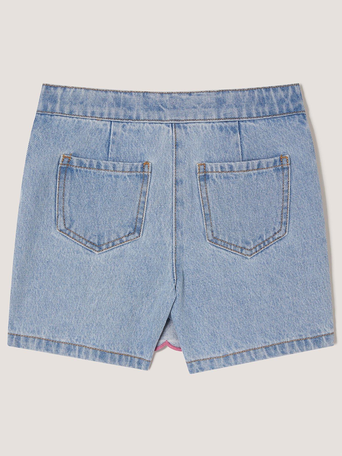 Image 3 of 4 of Monsoon Girls Denim Heatseal Scalloped Skort - Blue