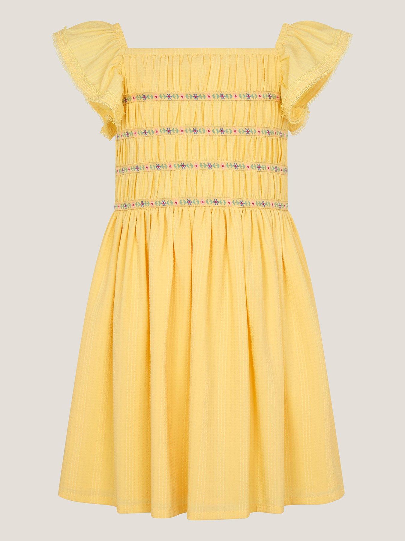 monsoon-girls-yellow-textured-shirred-dress-yellow