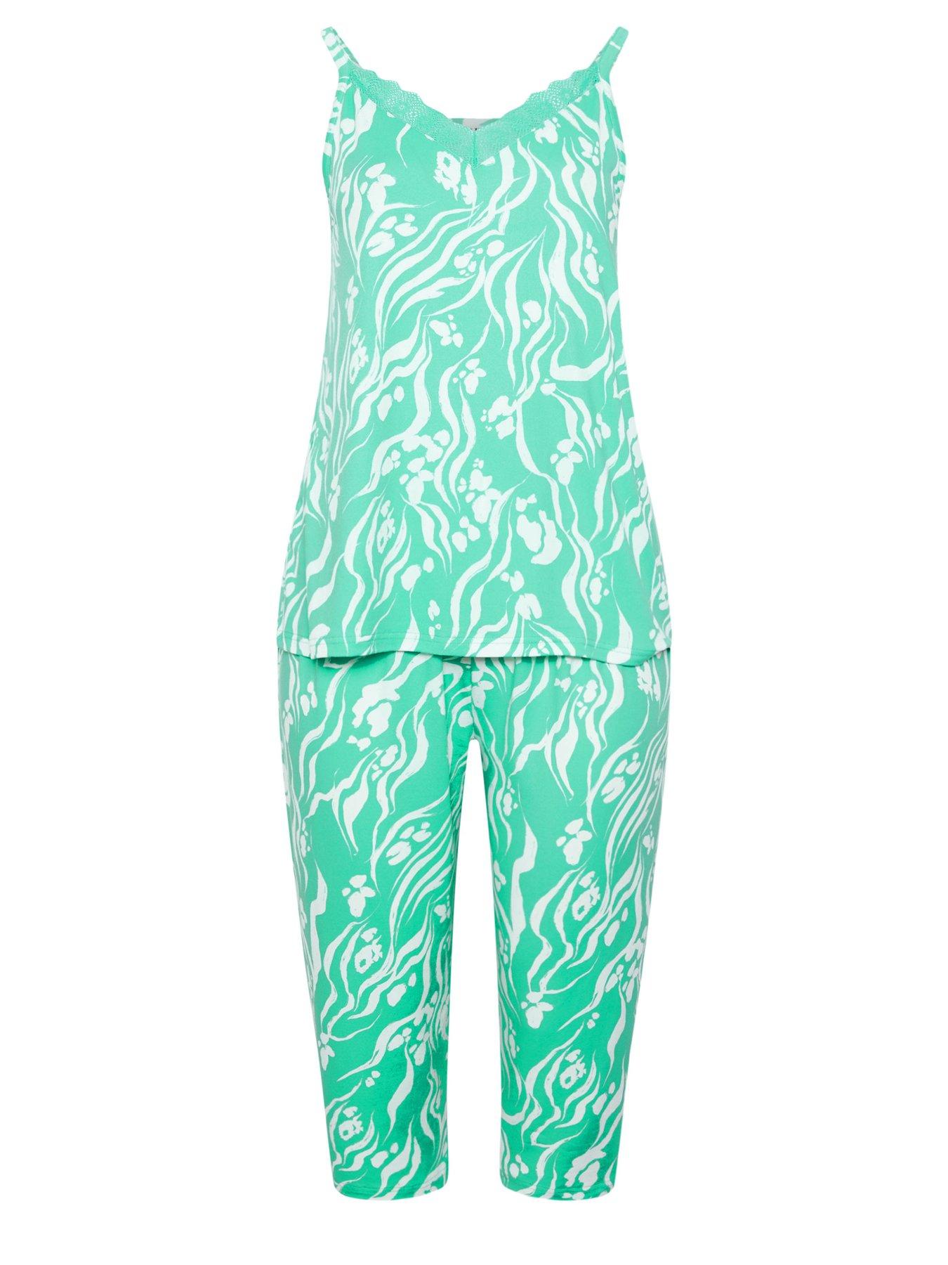 yours-curve-soft-touch-abstract-crop-pyjama-set-greendetail