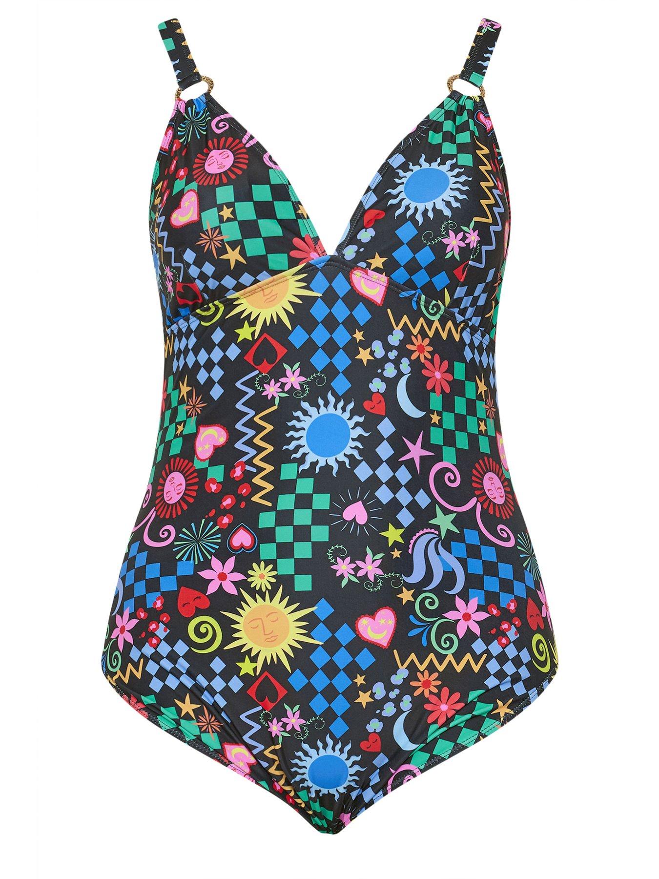 Image 5 of 5 of Yours Curve Deep V Detail Swimsuit