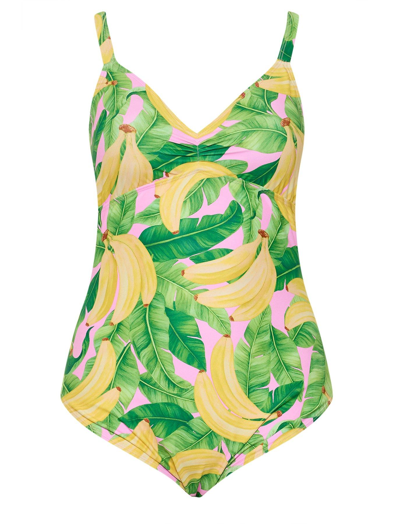 Image 5 of 5 of Yours Curve Banana Print Swimsuit