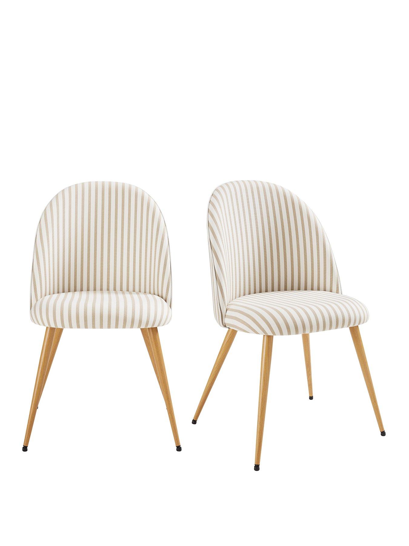 Image 2 of 7 of Dusk Iris Set Of 2 Dining Chairs - Natural Stripe