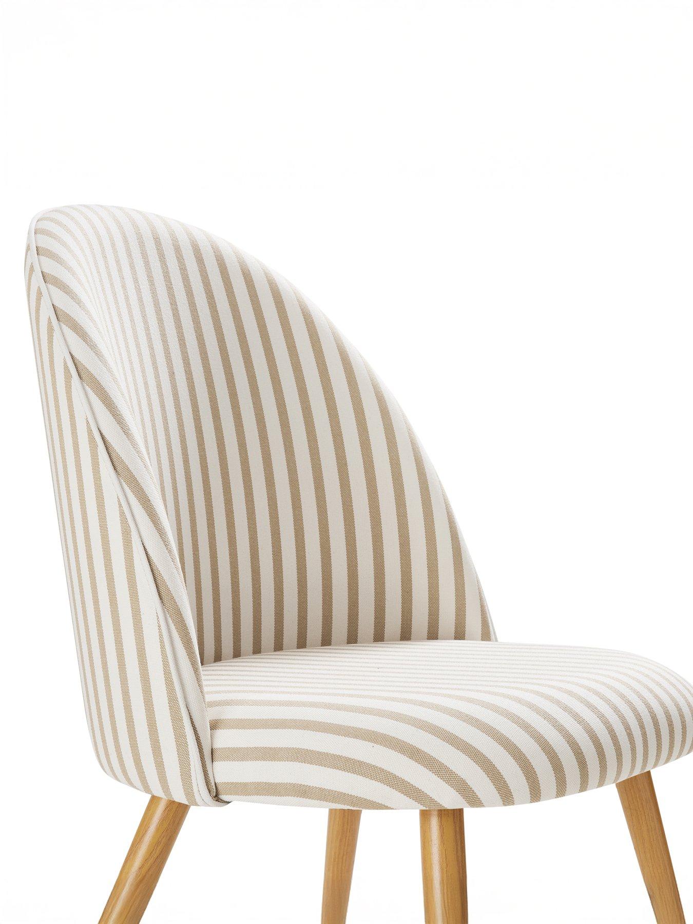 Image 6 of 7 of Dusk Iris Set Of 2 Dining Chairs - Natural Stripe