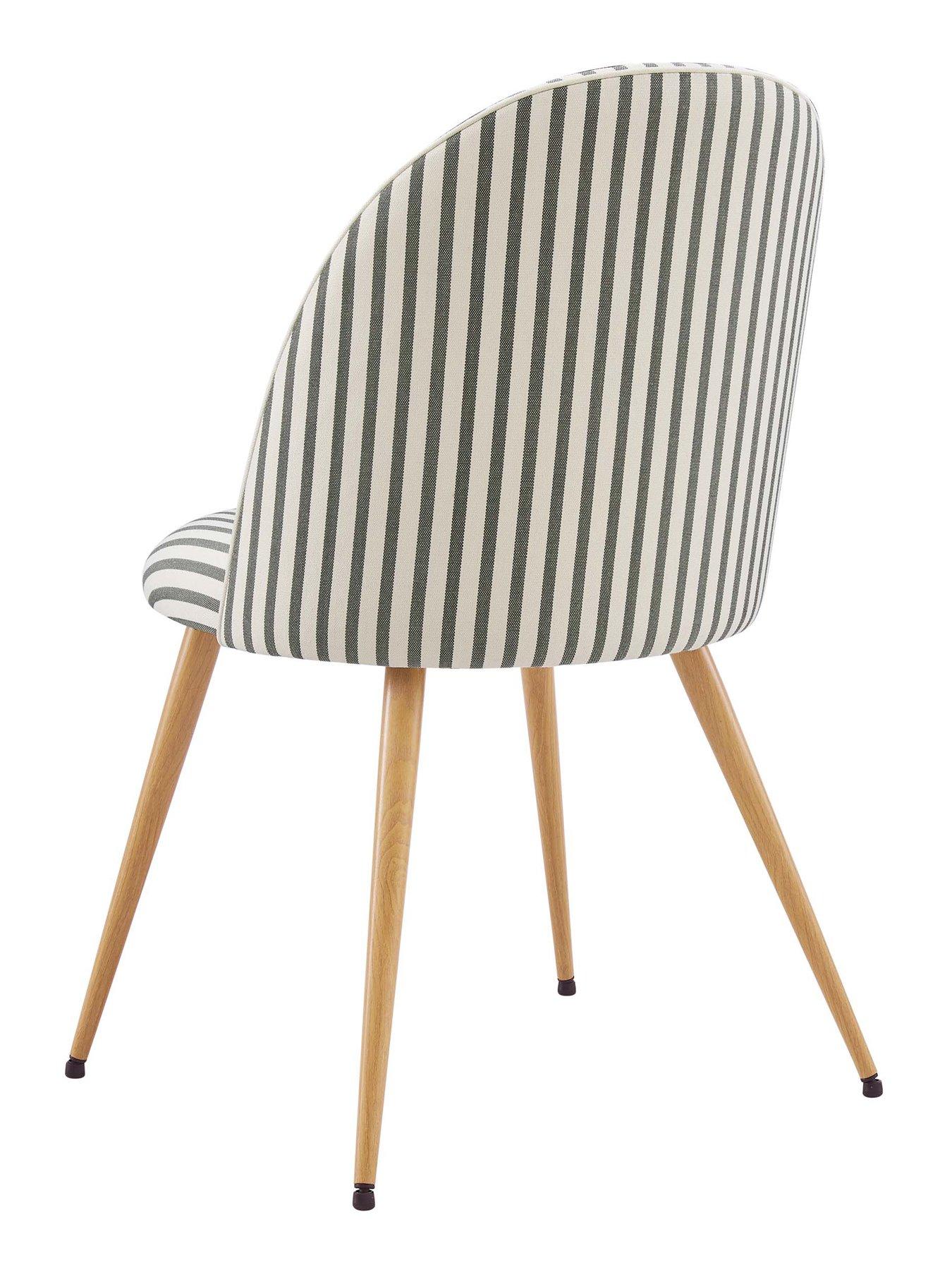 Image 4 of 7 of Dusk Iris Set Of 2 Dining Chairs - Sage Stripe