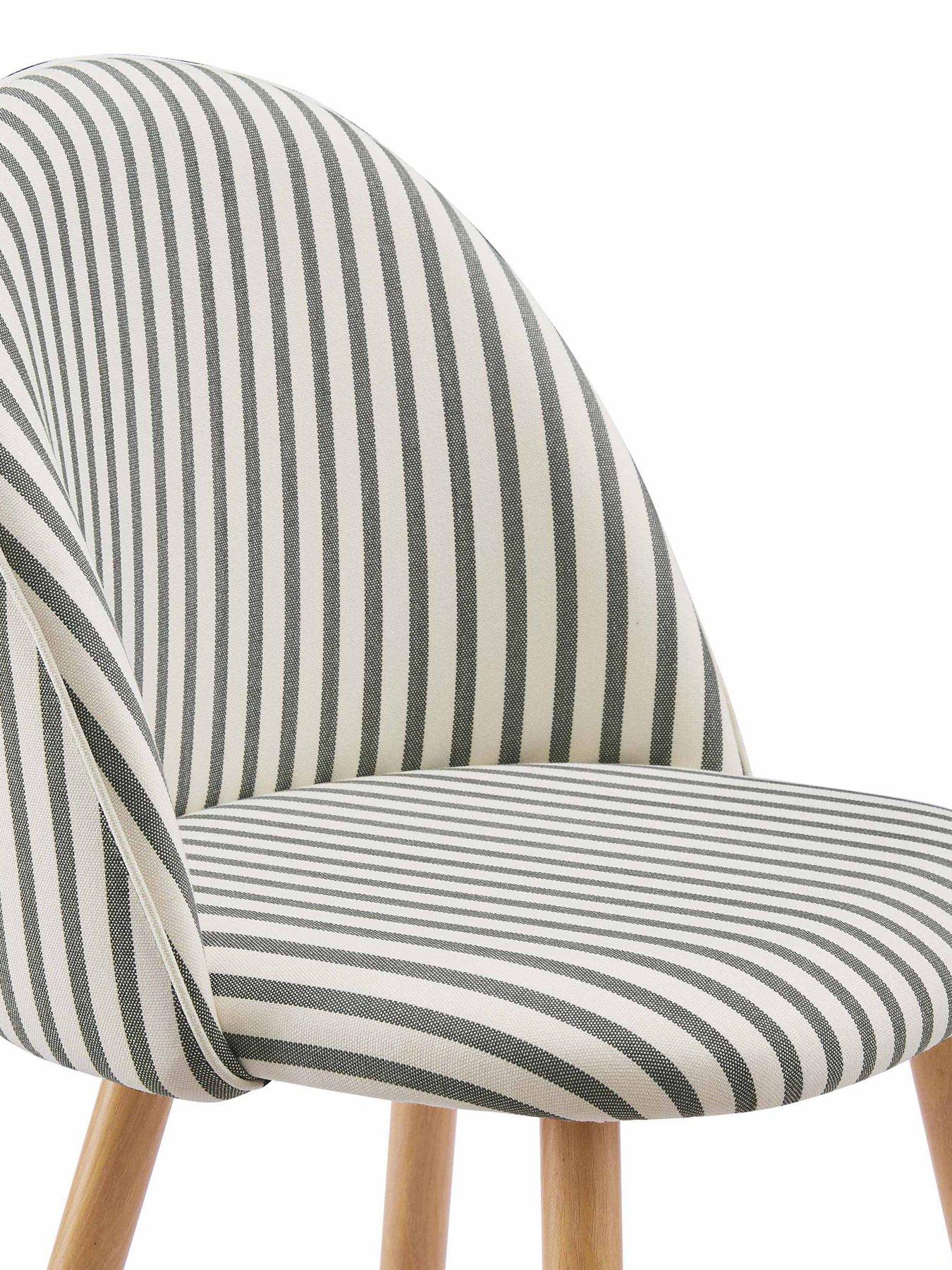 Image 5 of 7 of Dusk Iris Set Of 2 Dining Chairs - Sage Stripe