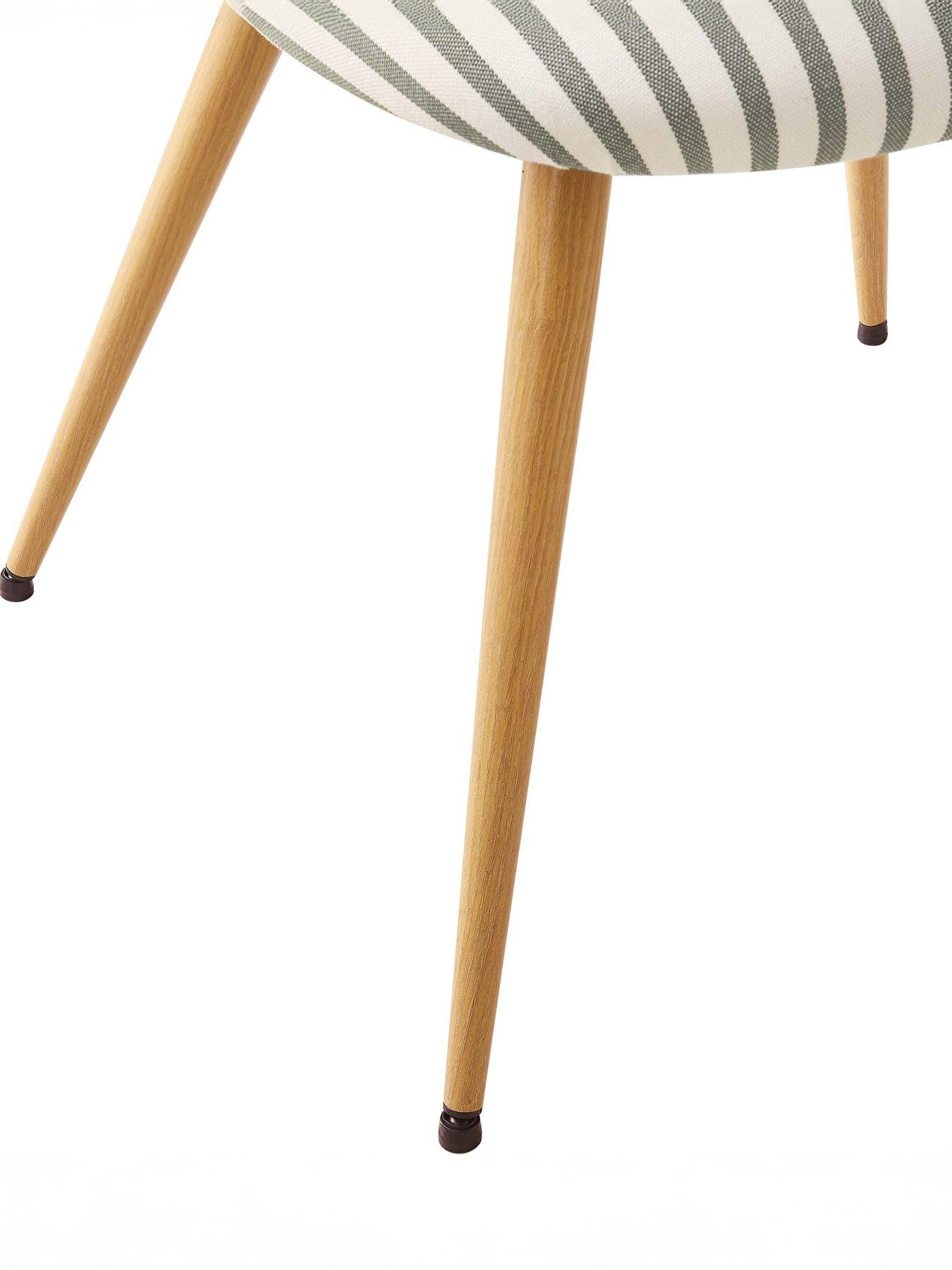 Image 6 of 7 of Dusk Iris Set Of 2 Dining Chairs - Sage Stripe