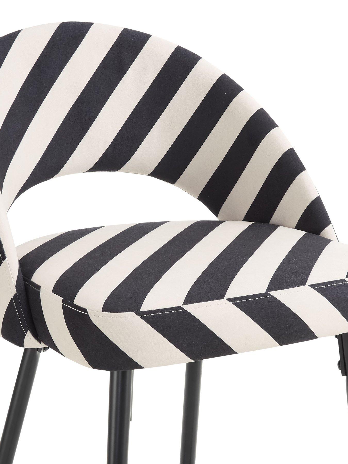 Image 5 of 7 of Dusk Lola Set Of 2 Barstools - Mono Stripe