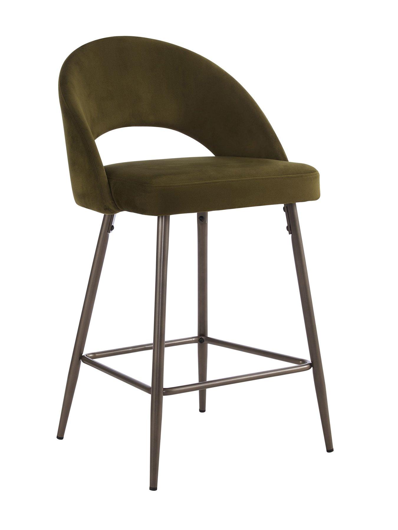 Image 3 of 7 of Dusk Lola Set Of 2 Barstools - Rich Green
