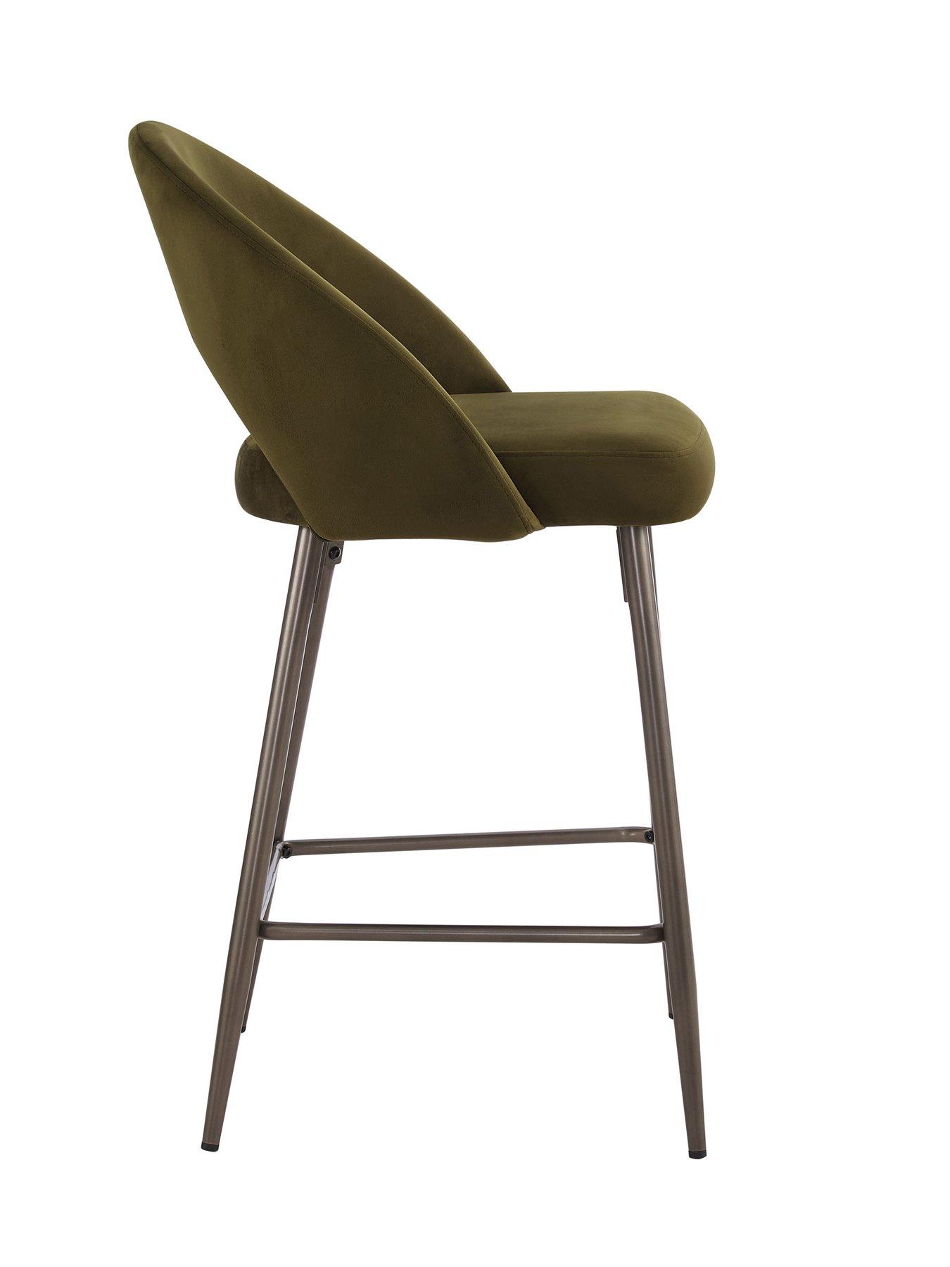 Image 4 of 7 of Dusk Lola Set Of 2 Barstools - Rich Green