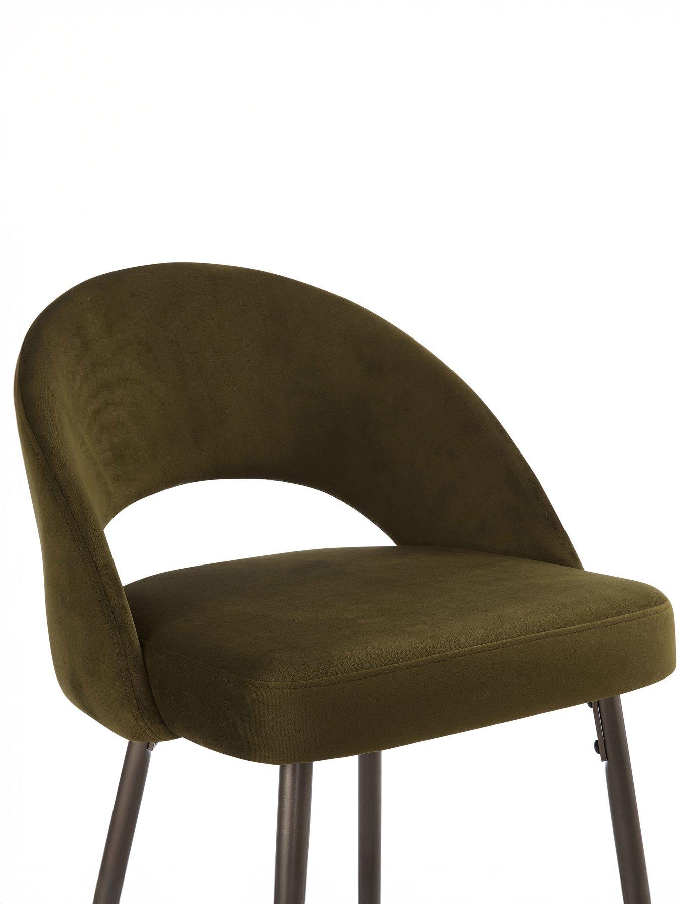 Image 5 of 7 of Dusk Lola Set Of 2 Barstools - Rich Green