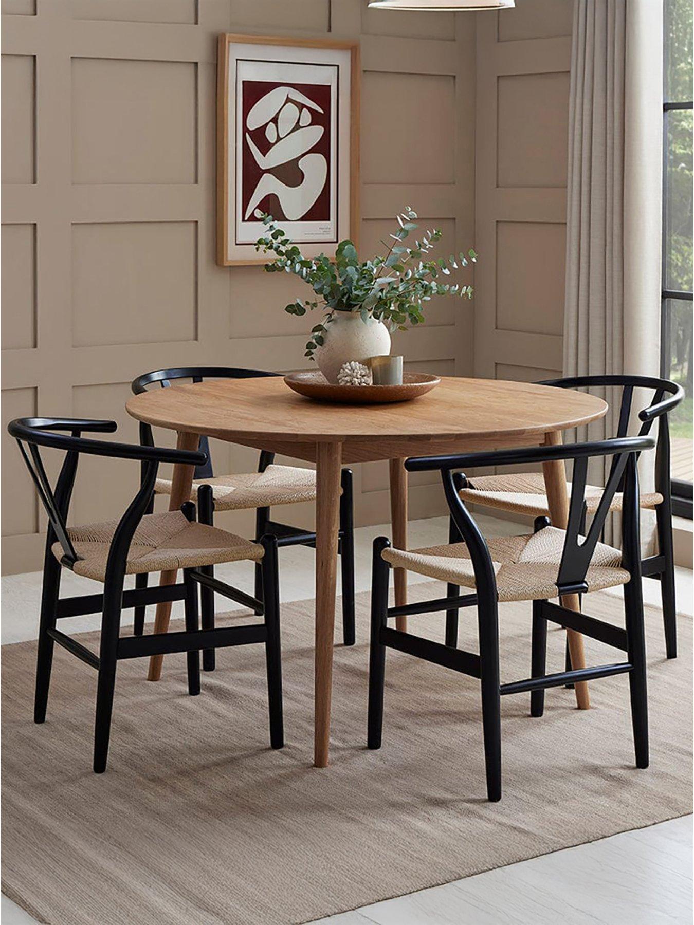 Dusk Heidi Solid Oak 4-6 Seater Round Dining Table - Natural