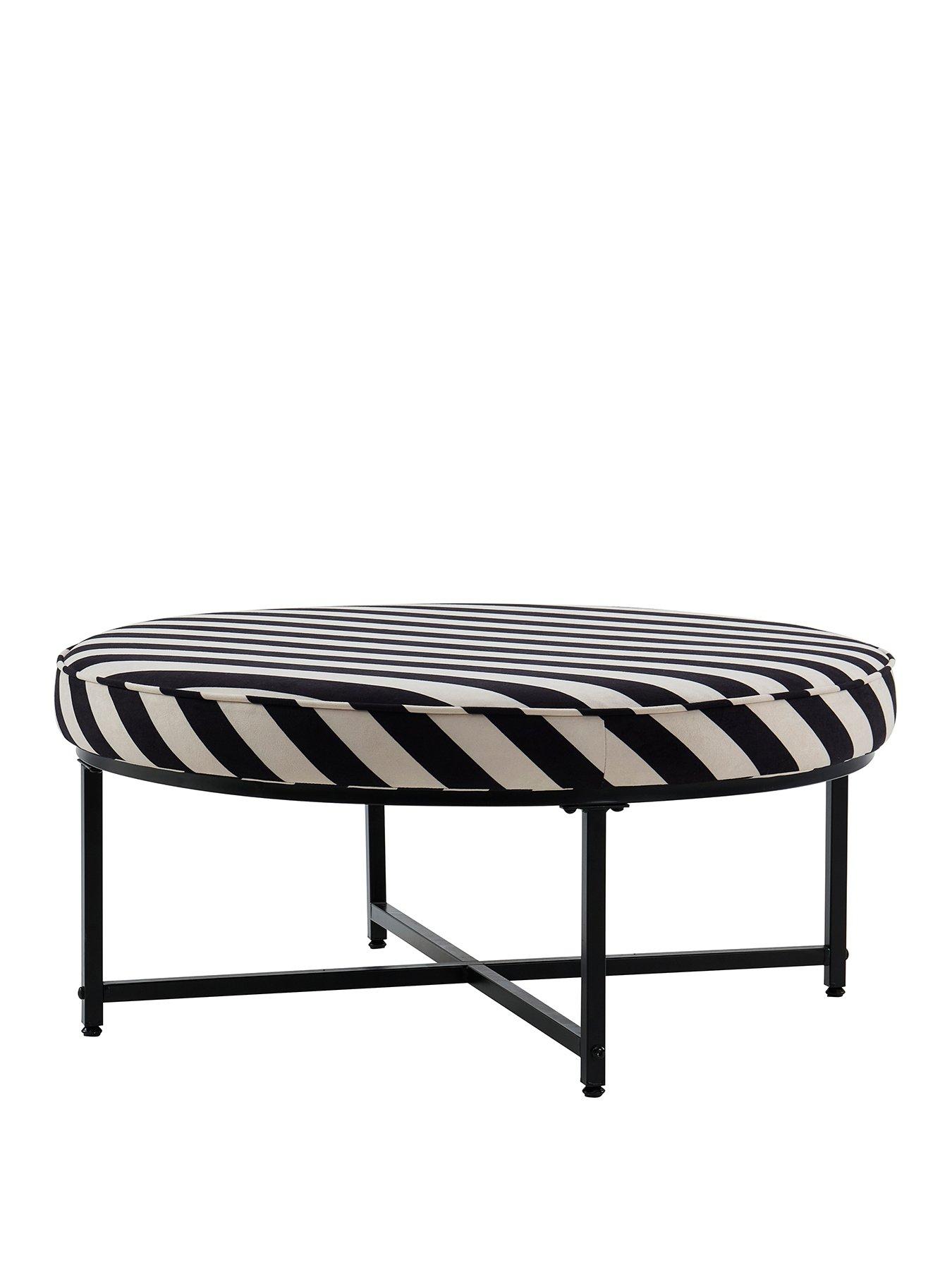 dusk-northwich-black-metal-frame-pouffe-mono-stripestillFront