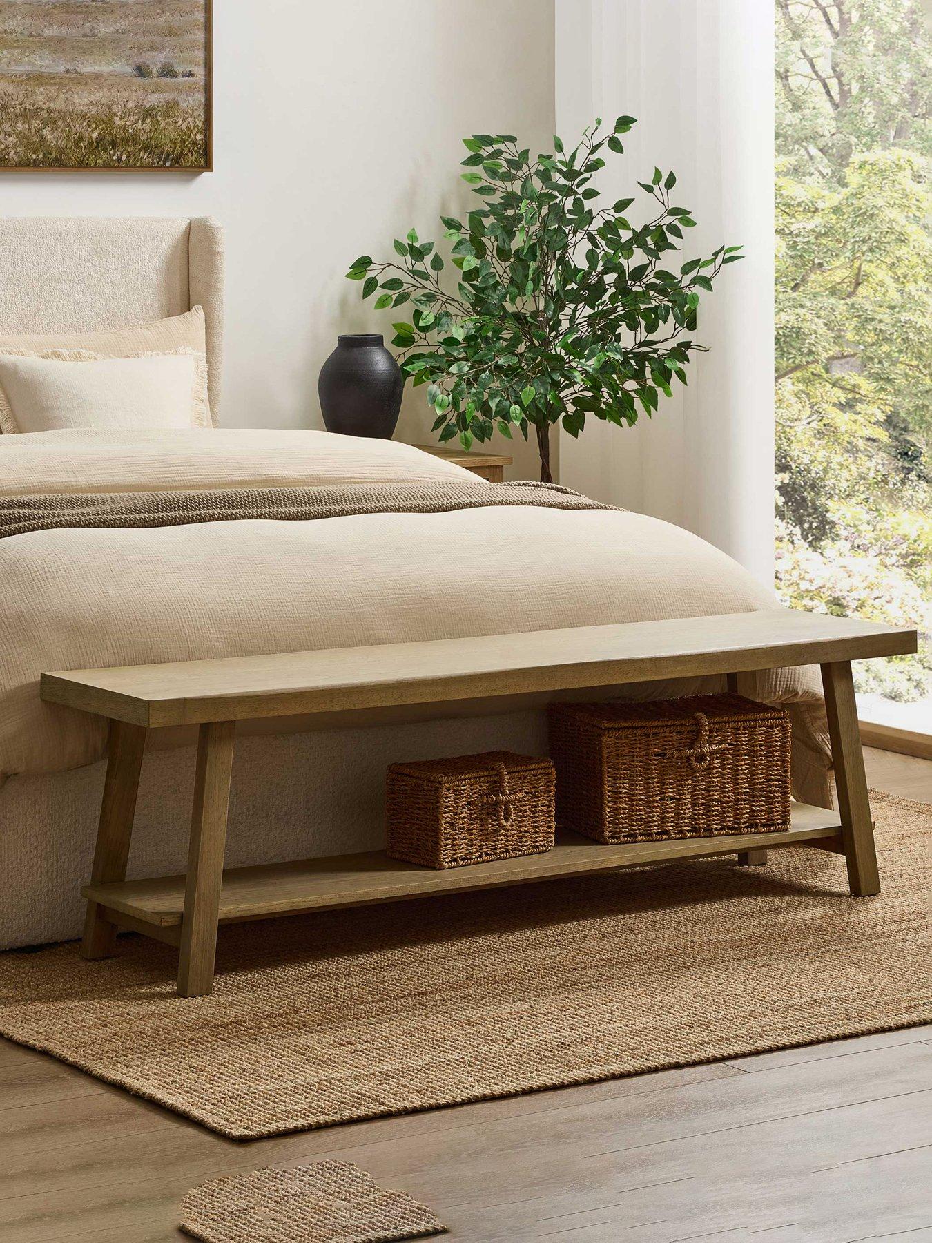 Dusk Eliza Wooden Shelf Bench - Light Wood