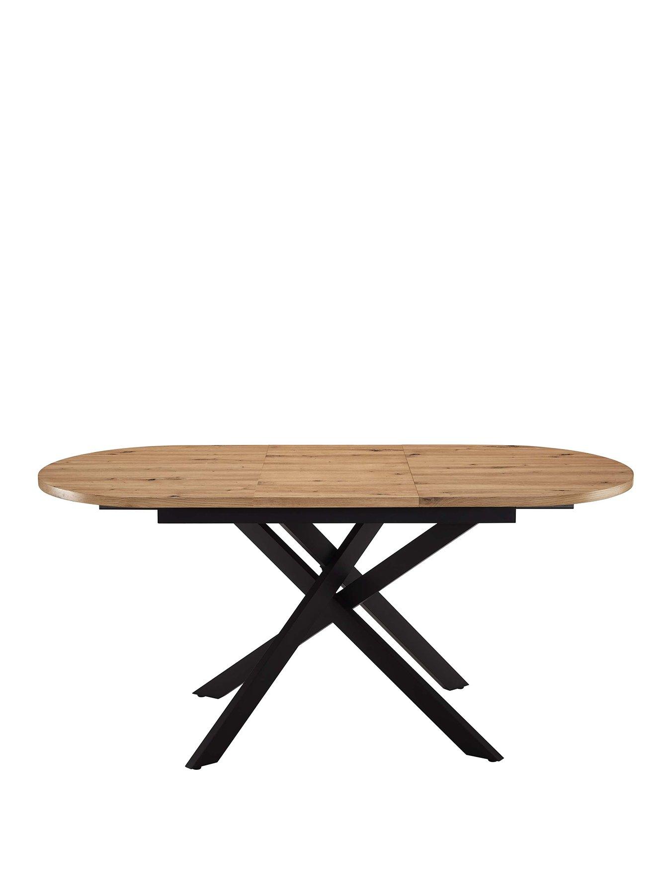 Image 2 of 7 of Dusk Brooke Oval Extendable 4-8 Seater Dining Table - Wood/black