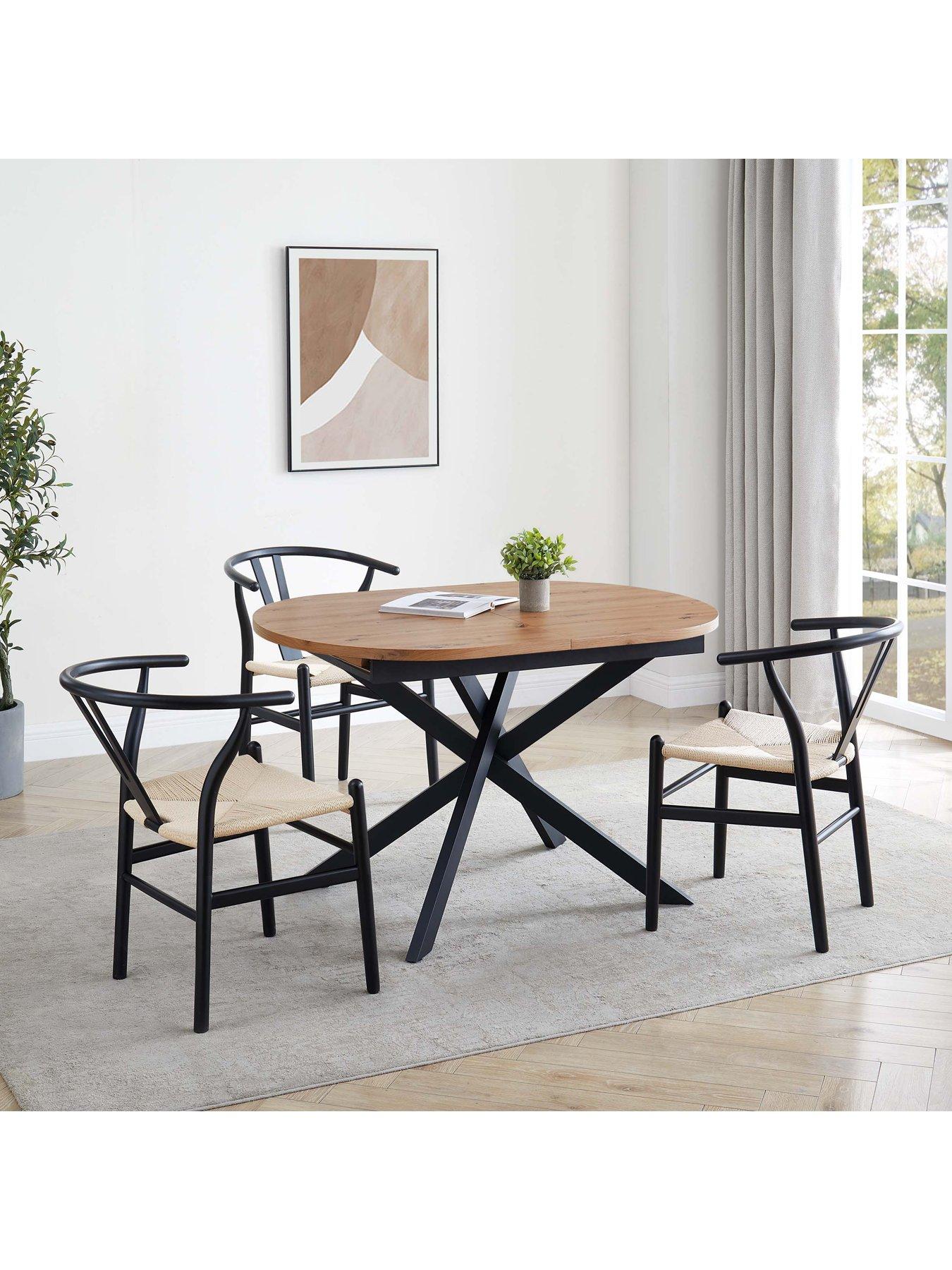 Image 3 of 7 of Dusk Brooke Oval Extendable 4-8 Seater Dining Table - Wood/black