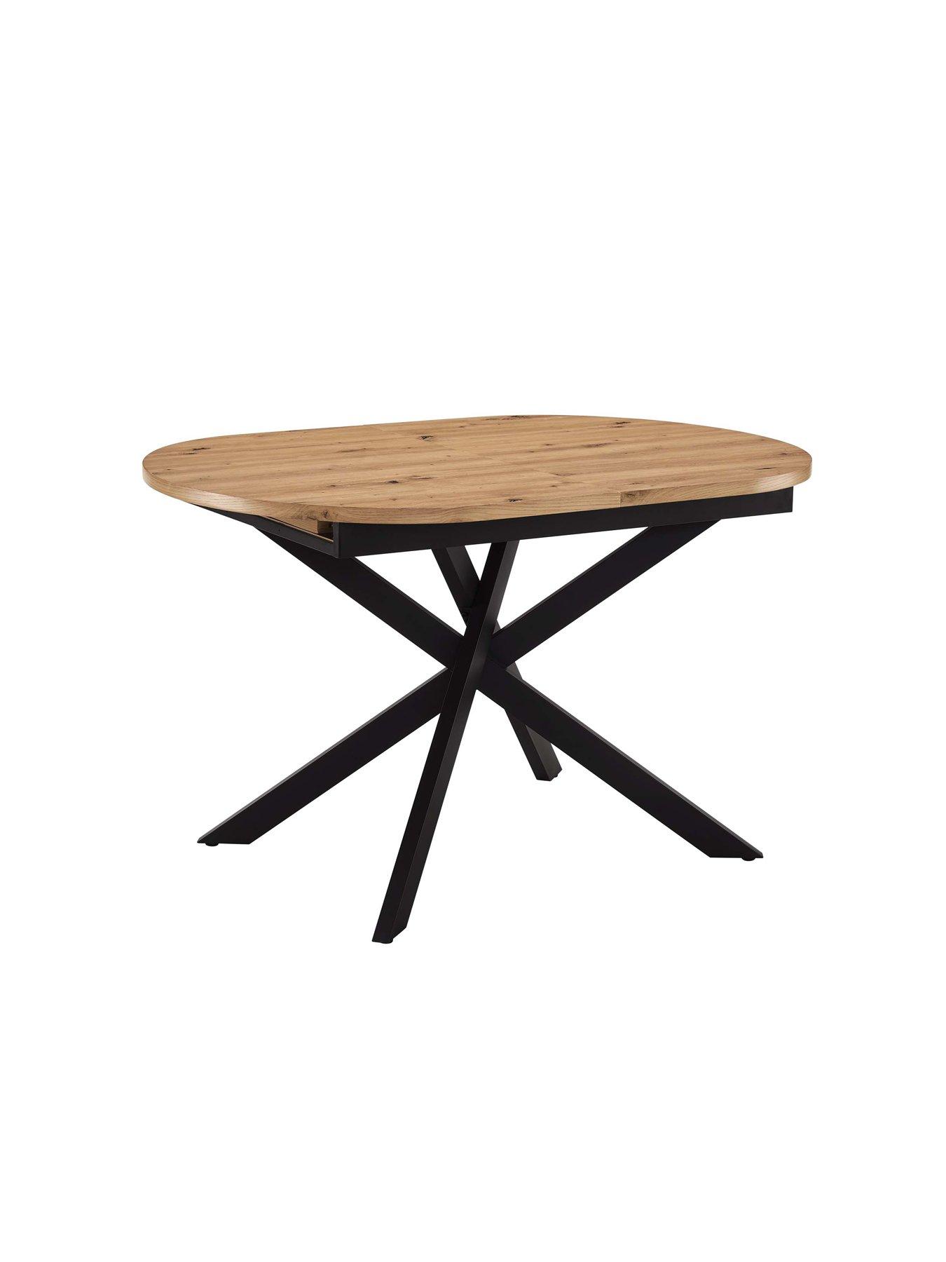 Image 4 of 7 of Dusk Brooke Oval Extendable 4-8 Seater Dining Table - Wood/black