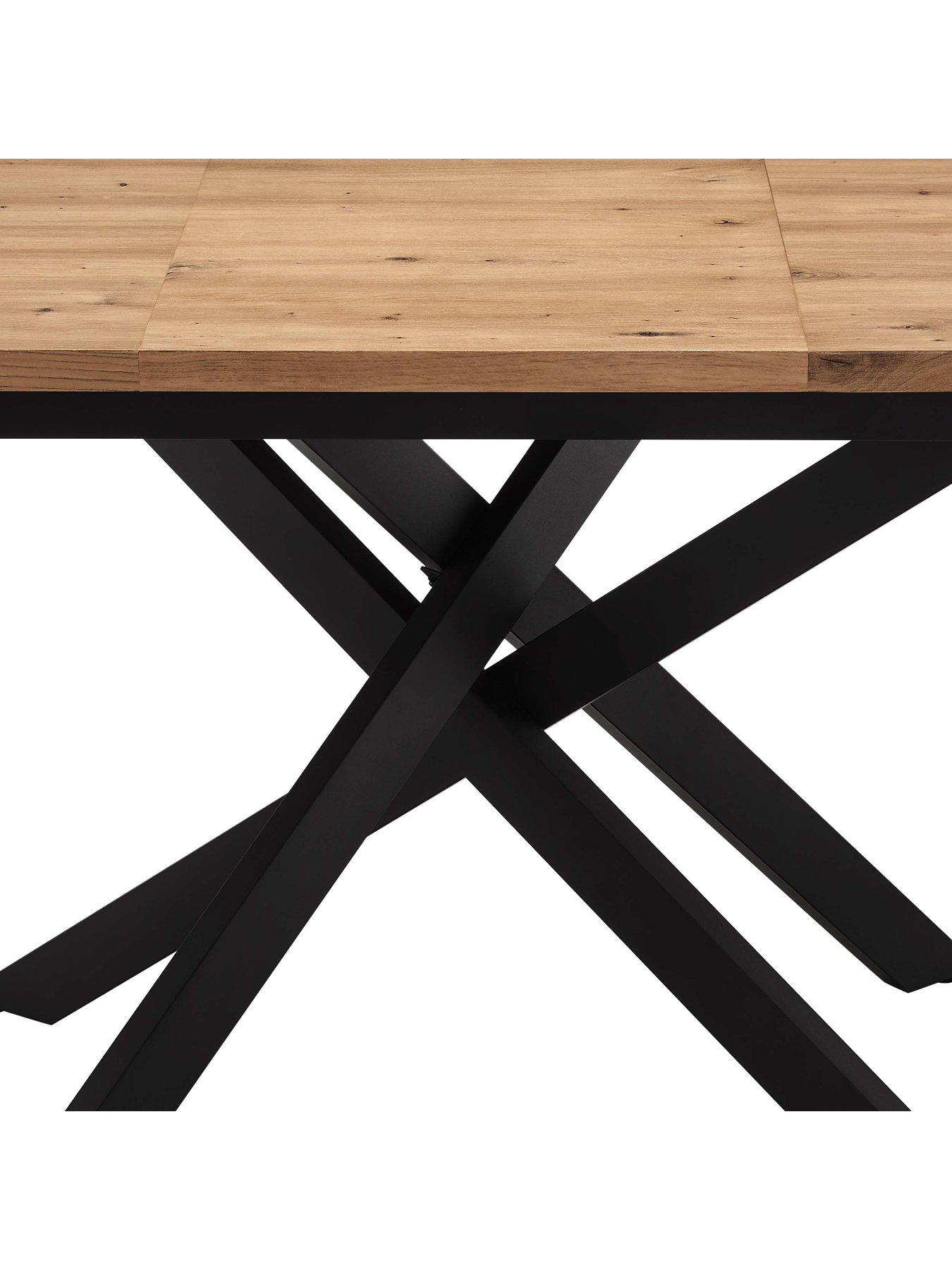Image 6 of 7 of Dusk Brooke Oval Extendable 4-8 Seater Dining Table - Wood/black