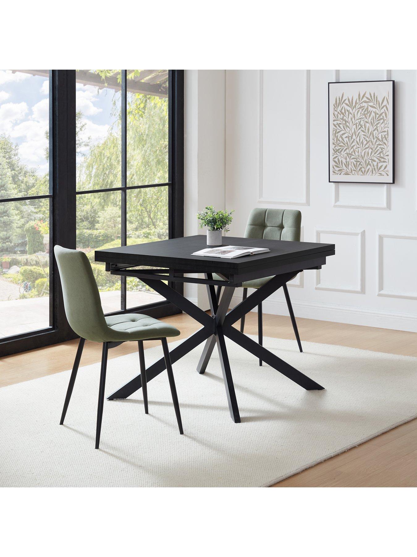 Image 3 of 7 of Dusk Brooke Square Extendable 4-8 Seater Dining Table - Black