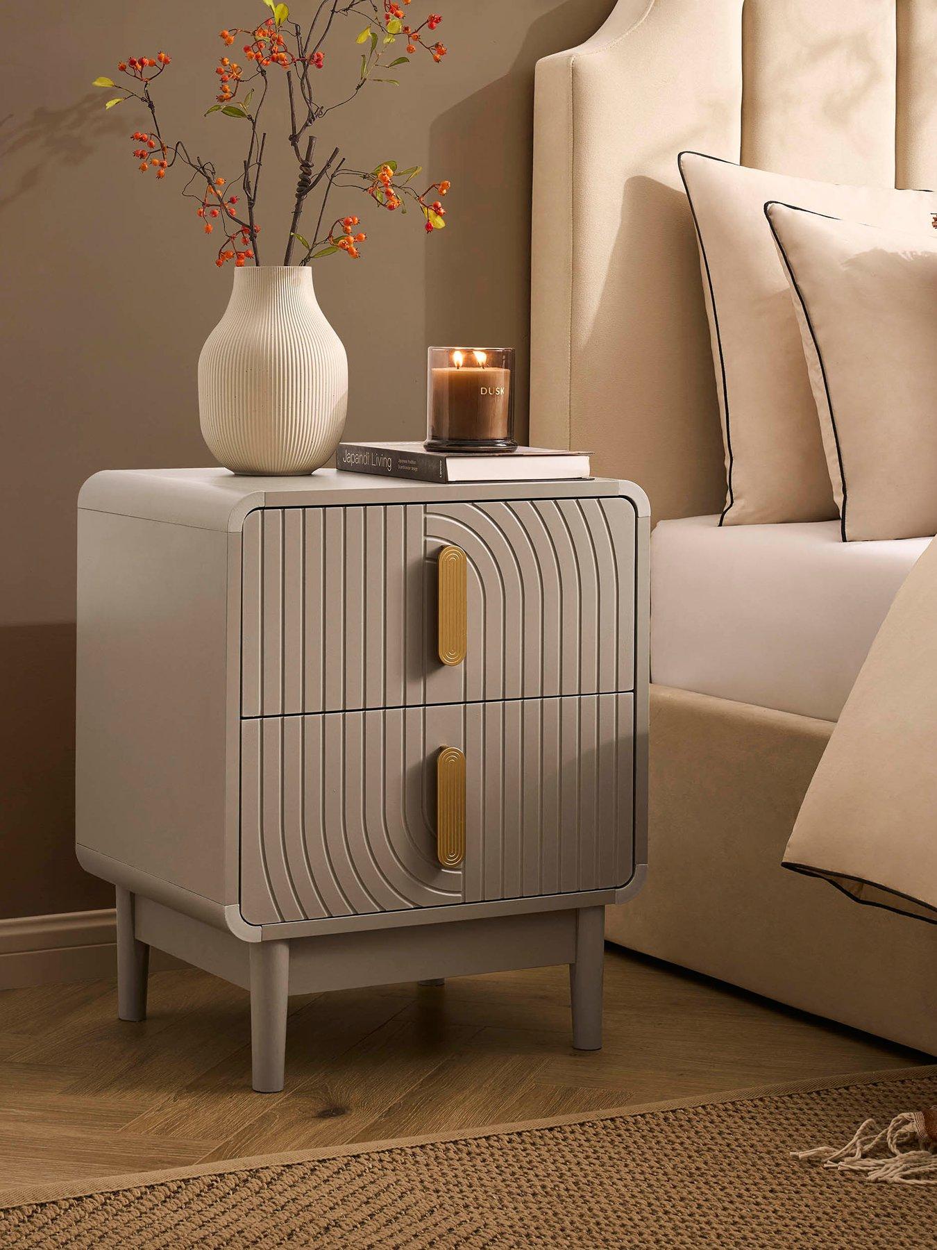 Image 3 of 7 of Dusk Marnie 2 Drawer Bedside Table - Taupe