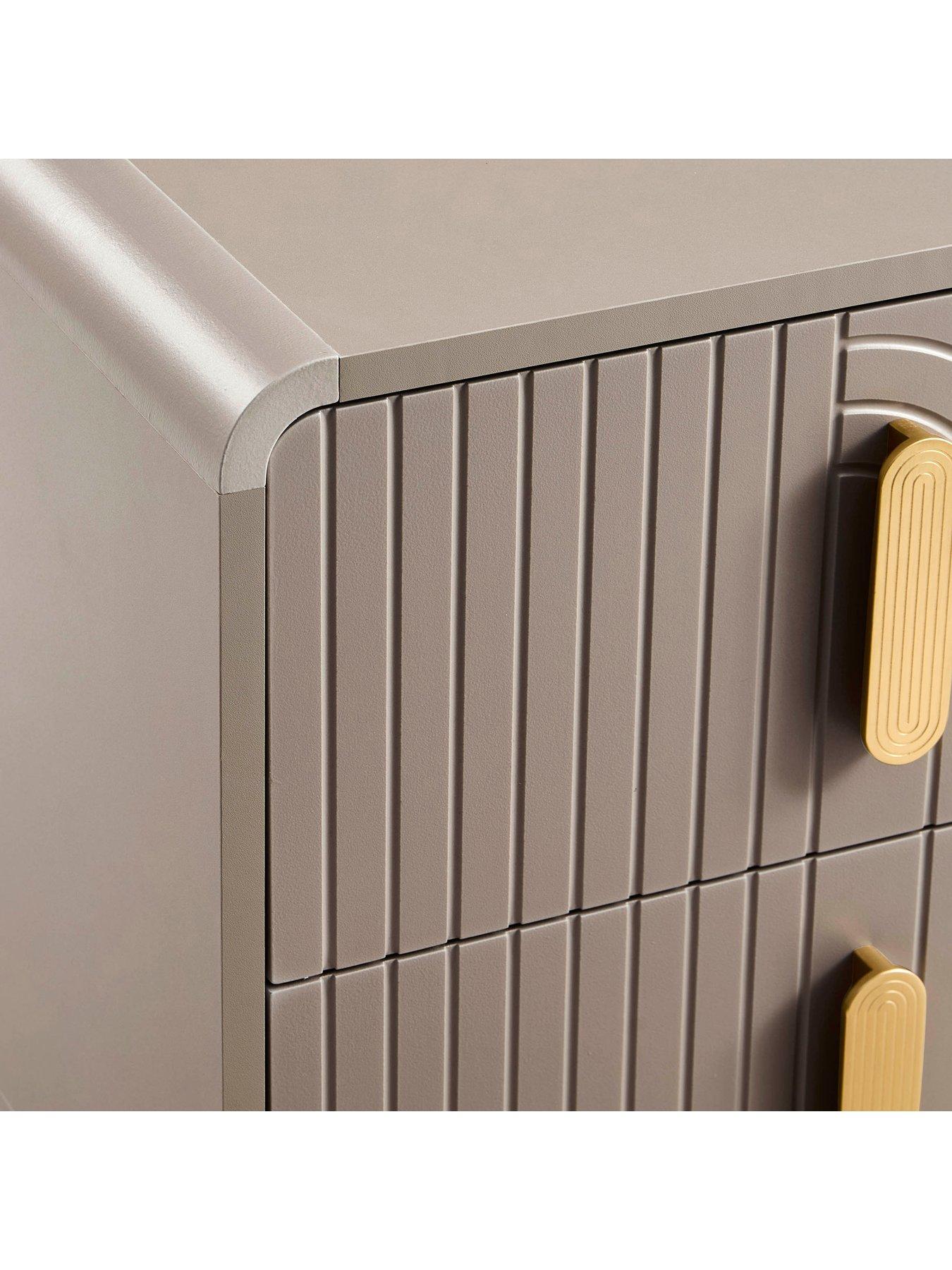 Image 5 of 7 of Dusk Marnie 2 Drawer Bedside Table - Taupe