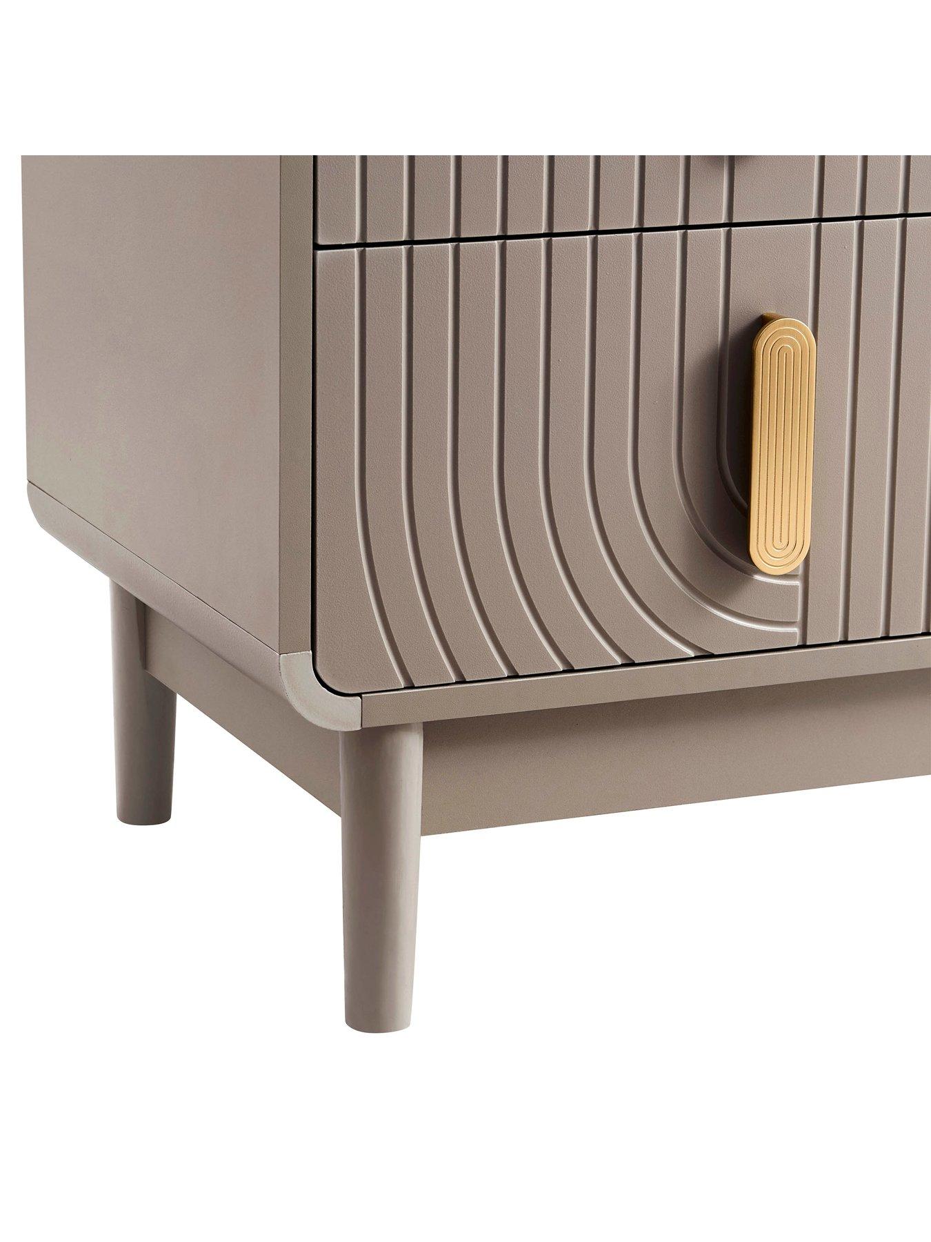 Image 6 of 7 of Dusk Marnie 2 Drawer Bedside Table - Taupe