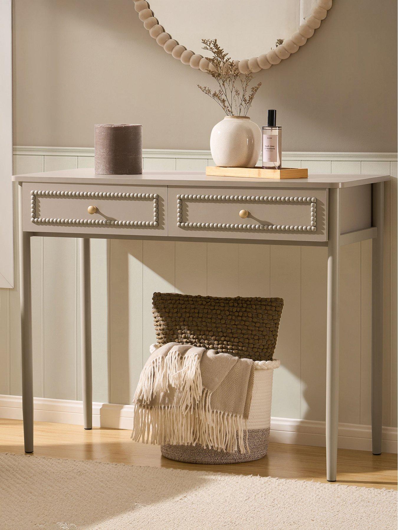 Dusk Posy Bobbin Dressing Table - Taupe