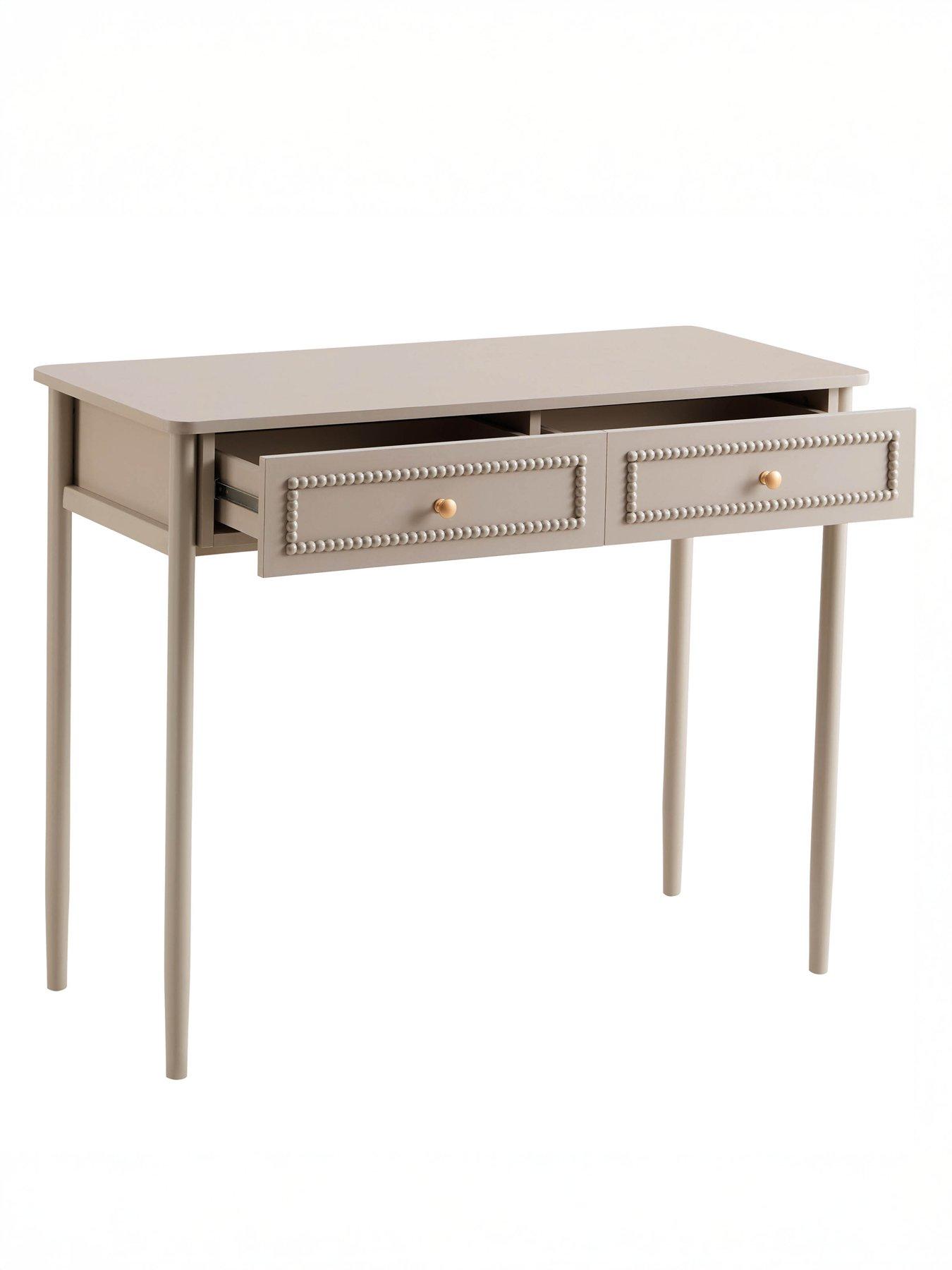 Image 4 of 7 of Dusk Posy Bobbin Dressing Table - Taupe