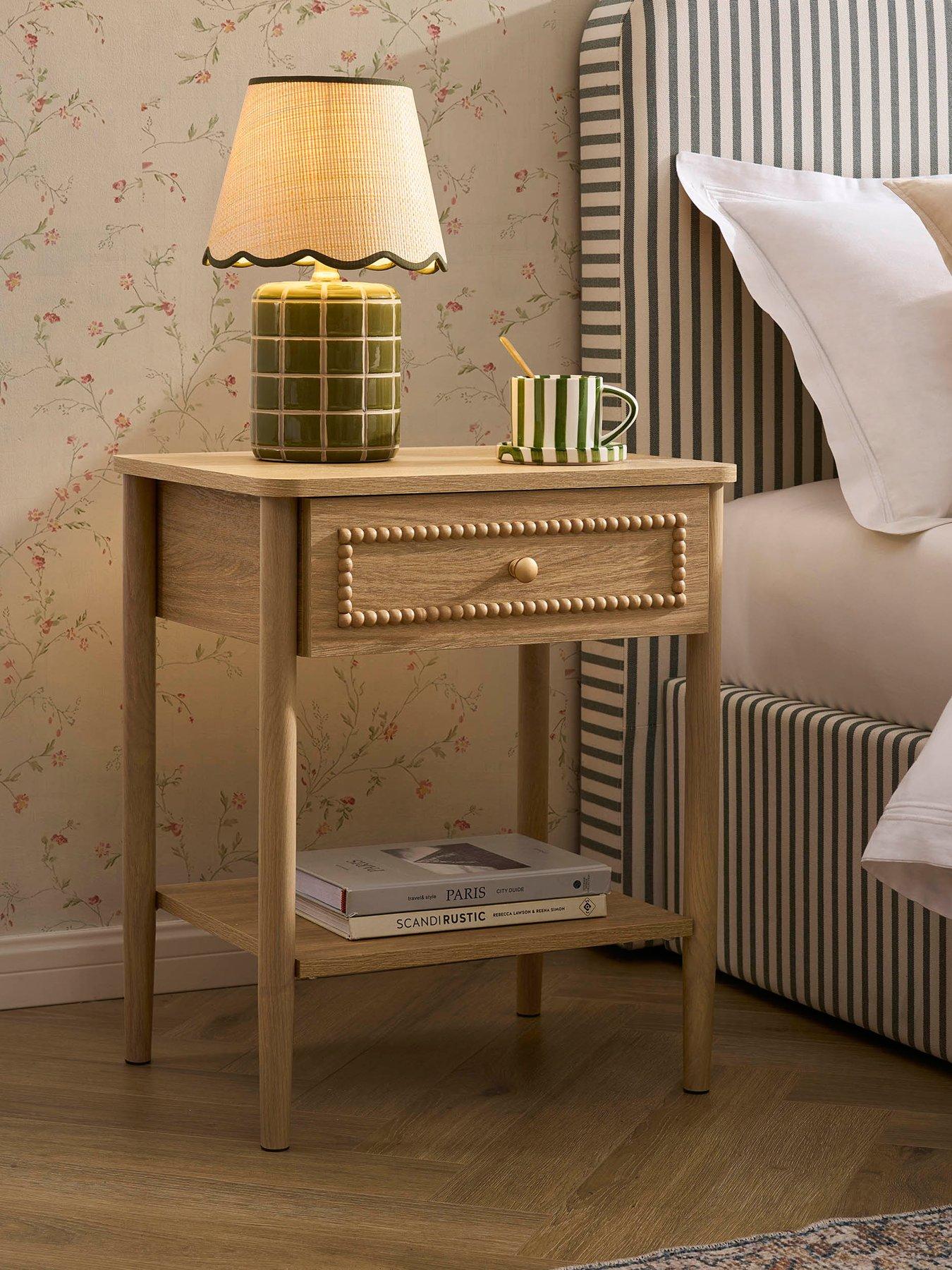 Dusk Posy Bobbin 1  Drawer Nightstand - Light Wood