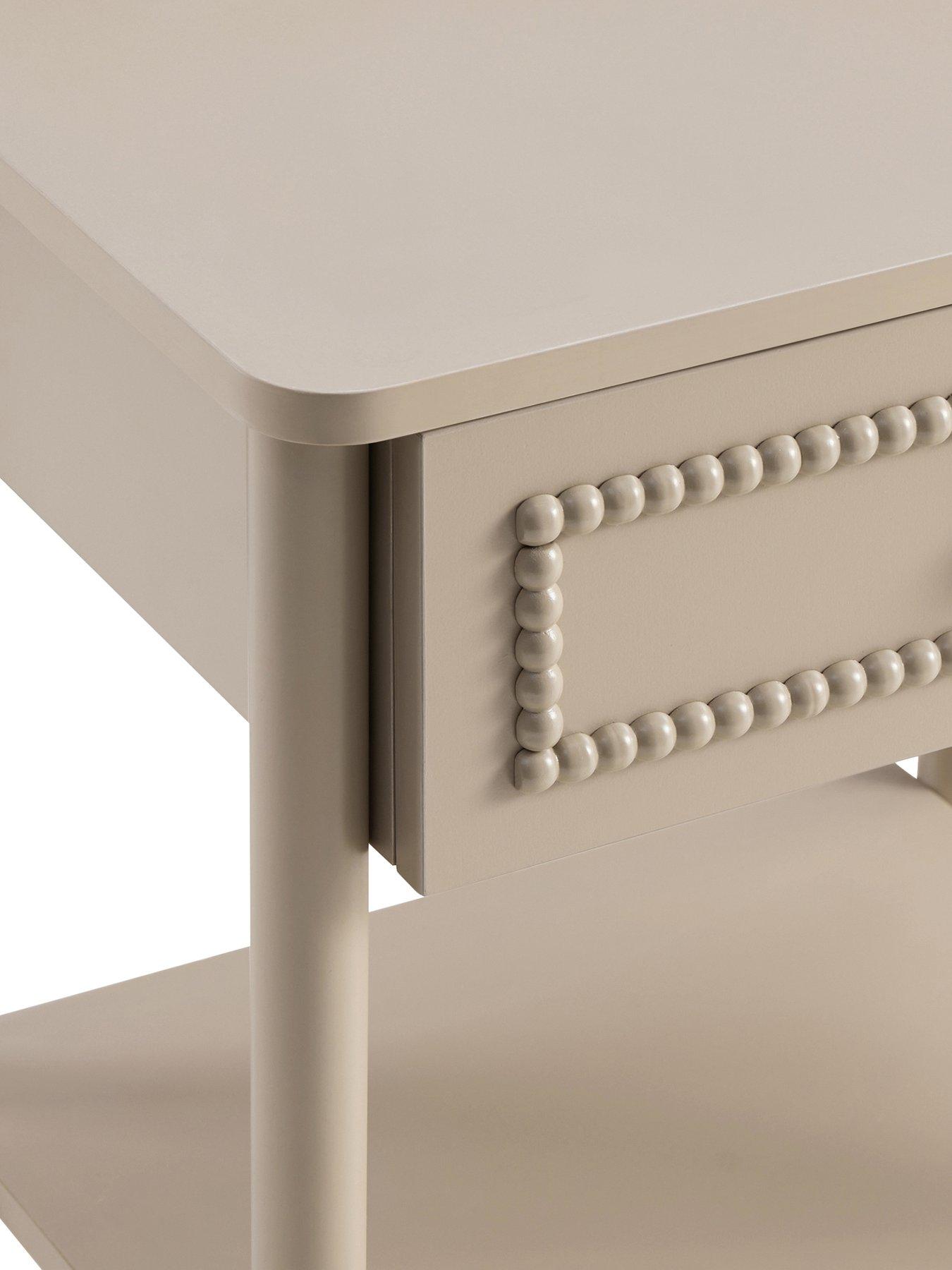 Image 5 of 7 of Dusk Posy Bobbin 1  Drawer Nightstand - Taupe