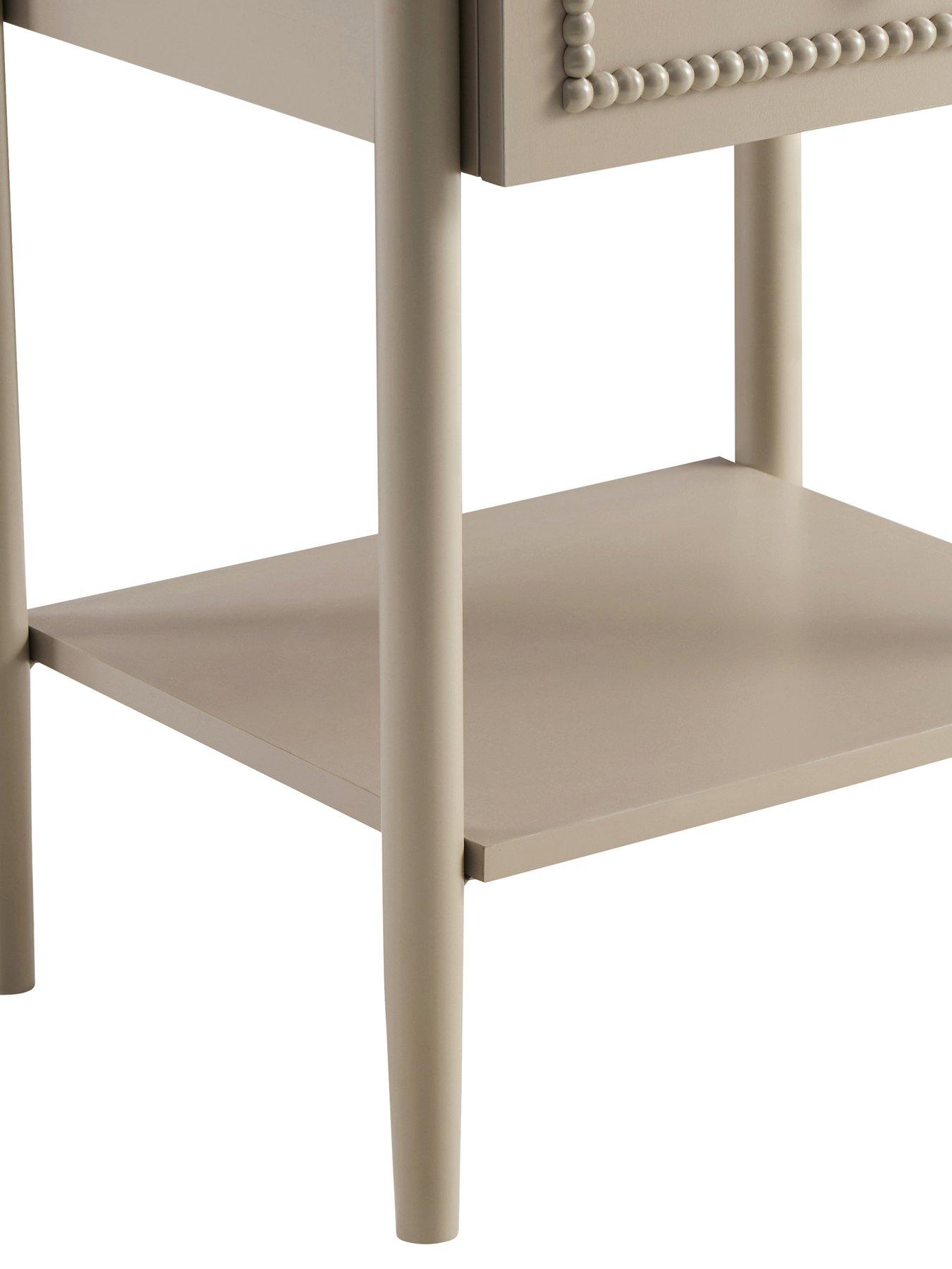 Image 6 of 7 of Dusk Posy Bobbin 1  Drawer Nightstand - Taupe