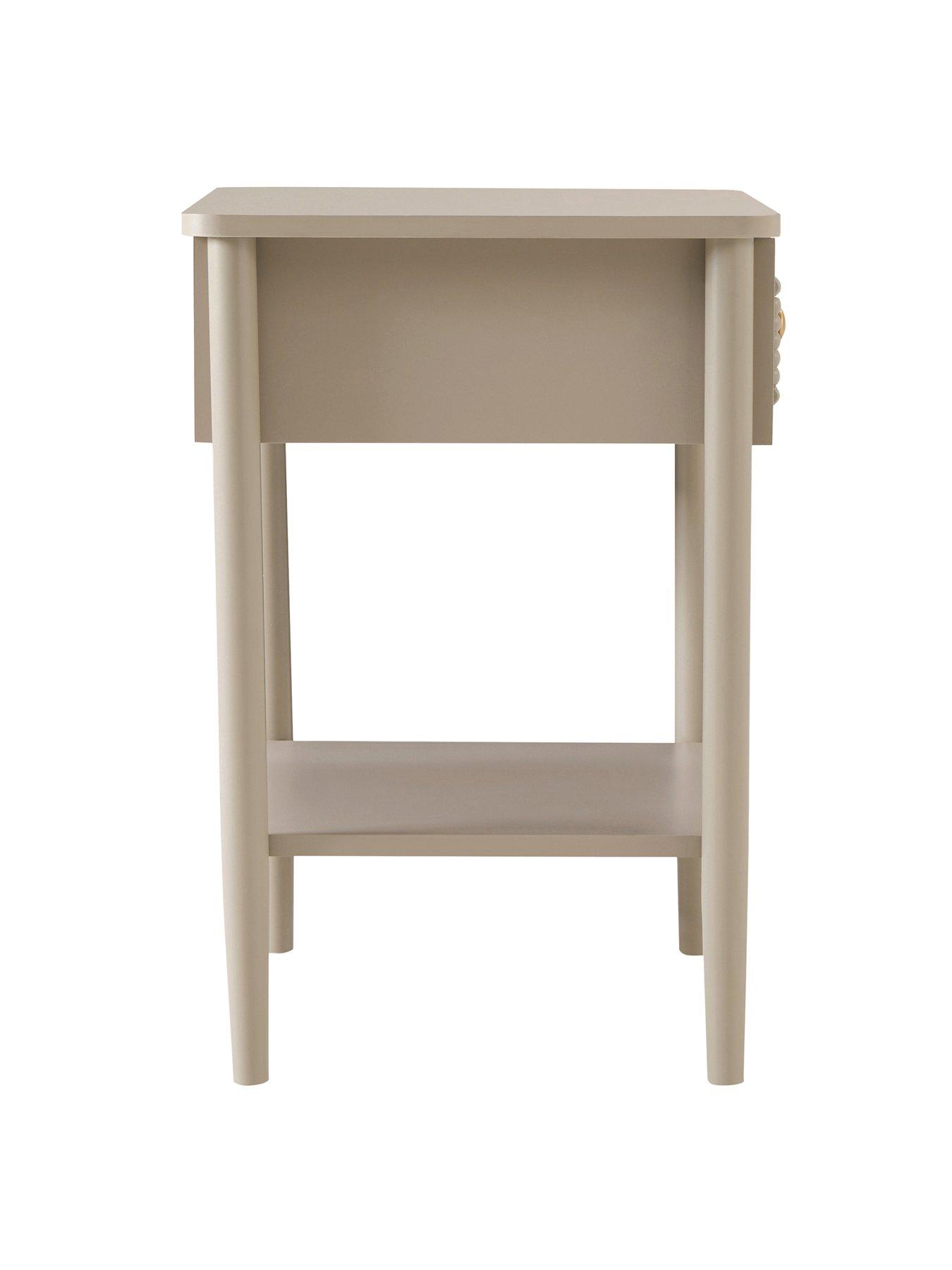 Image 7 of 7 of Dusk Posy Bobbin 1  Drawer Nightstand - Taupe