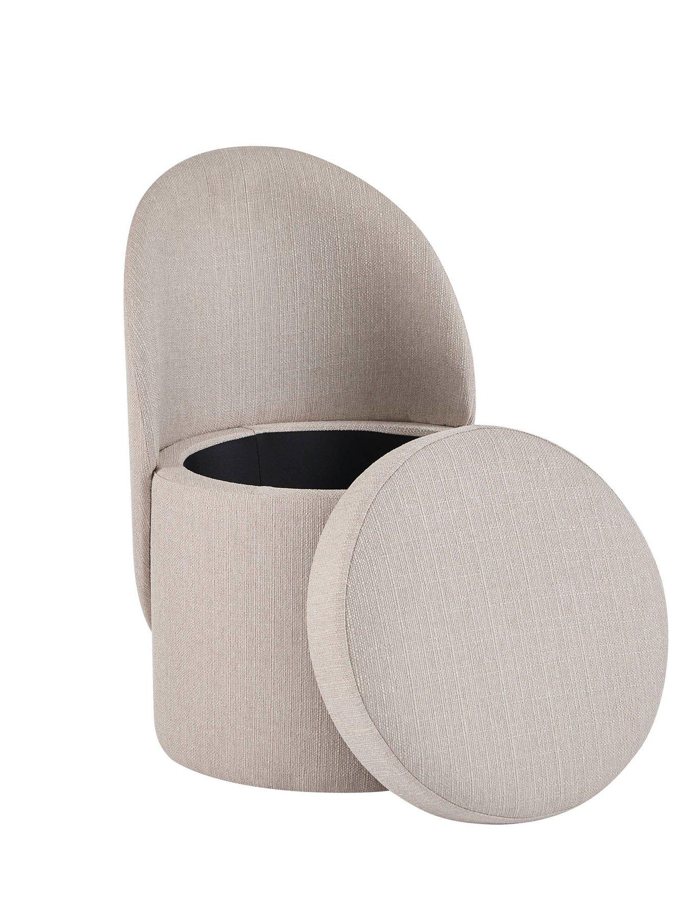 Image 5 of 7 of Dusk Primrose Dressing Table Storage Stool - Stone Grey