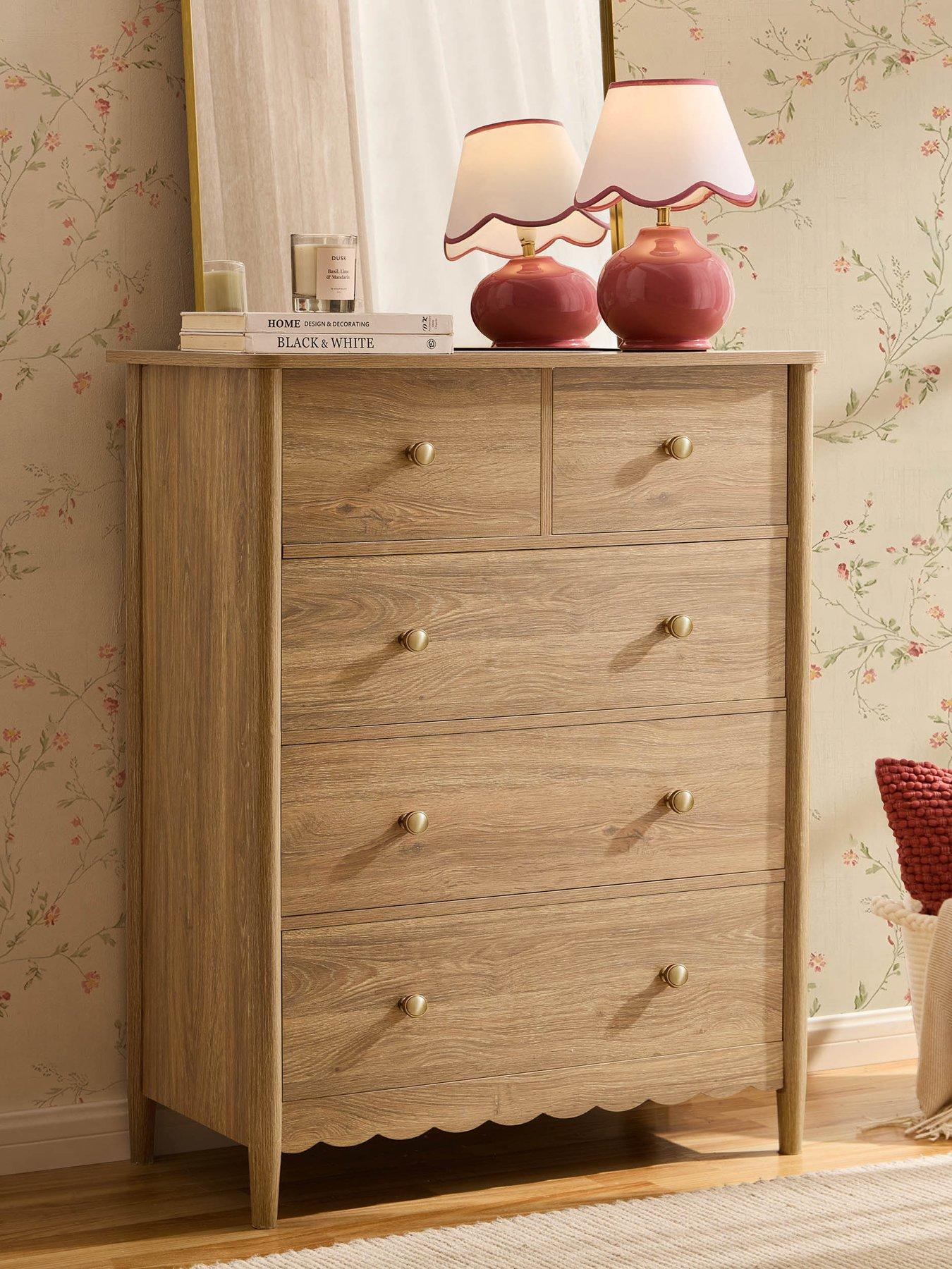 Dusk Betty 5 Drawer Chest - Light Wood