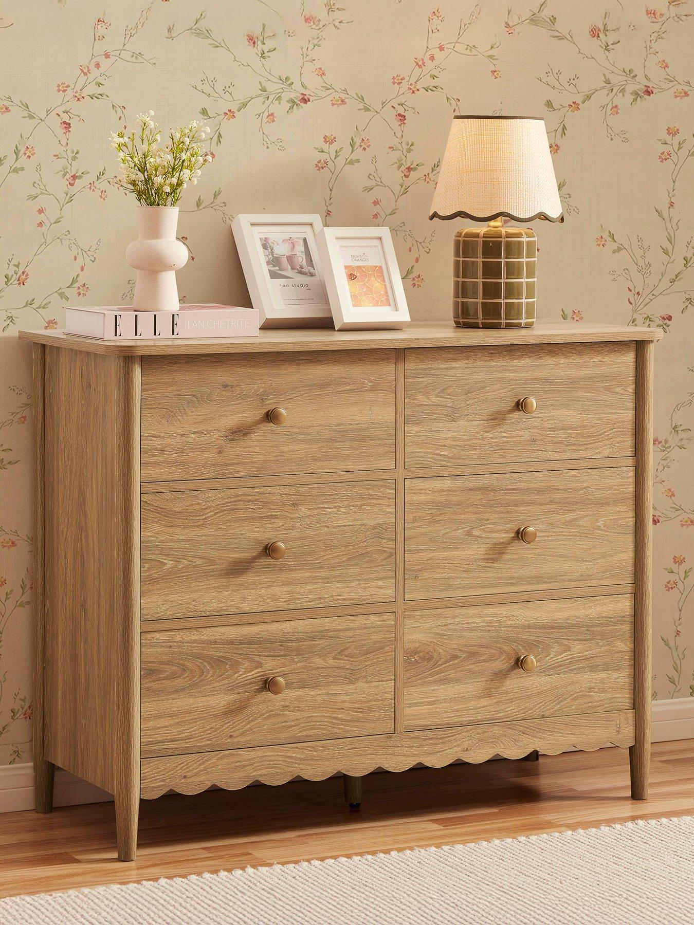 Dusk Betty 6 Drawer Chest - Light Wood