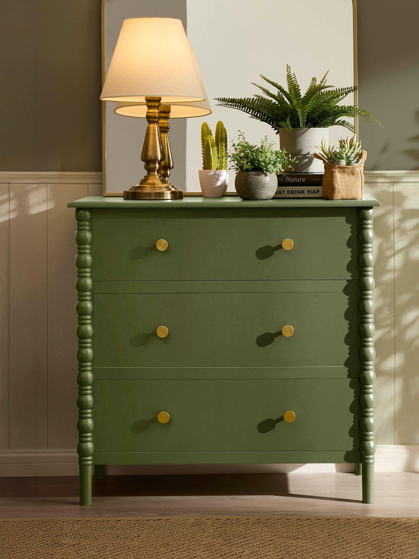 Dusk Bonnie Bobbin 3 Drawer Chest - Olive
