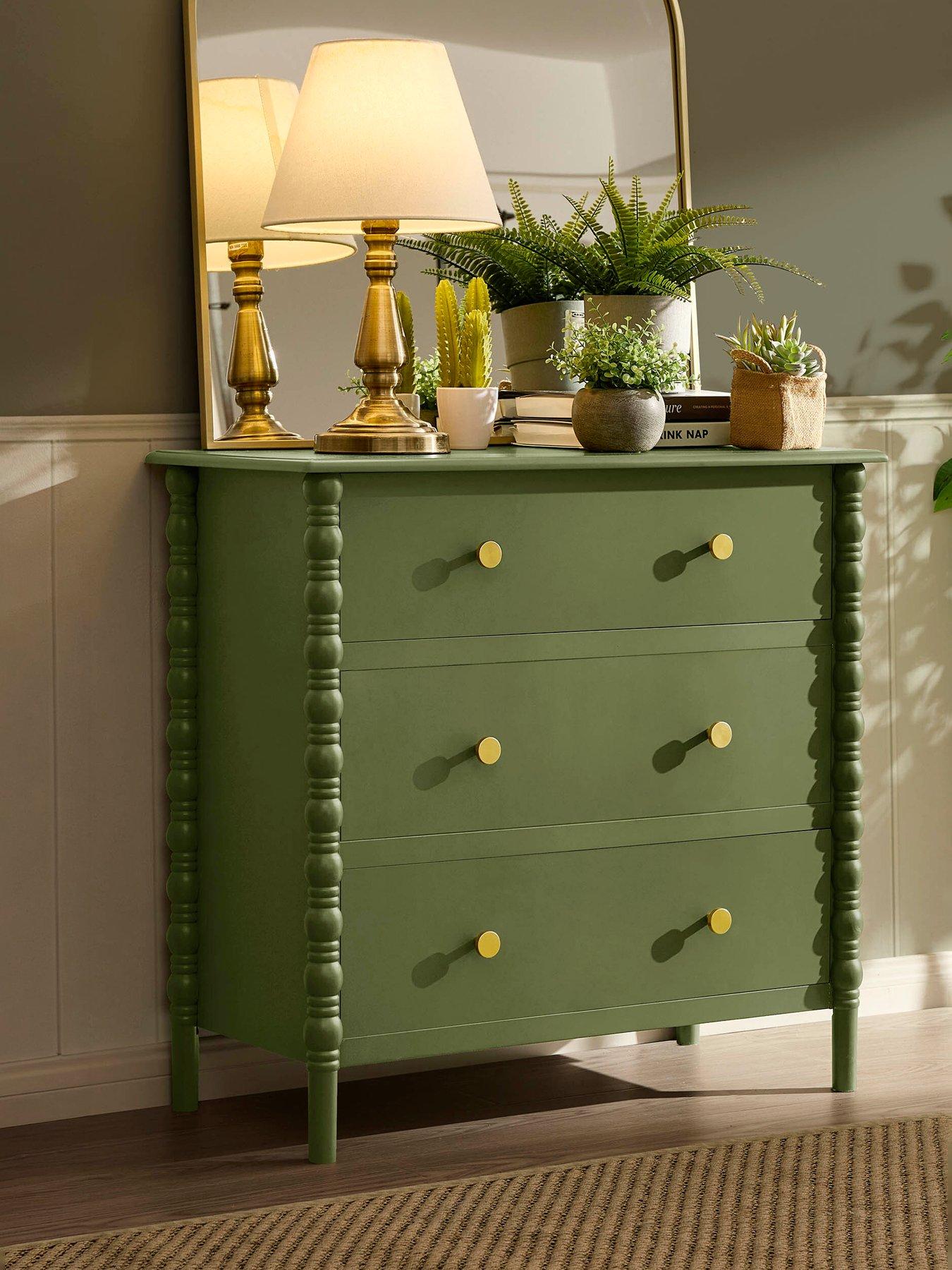 Image 3 of 6 of Dusk Bonnie Bobbin 3 Drawer Chest - Olive