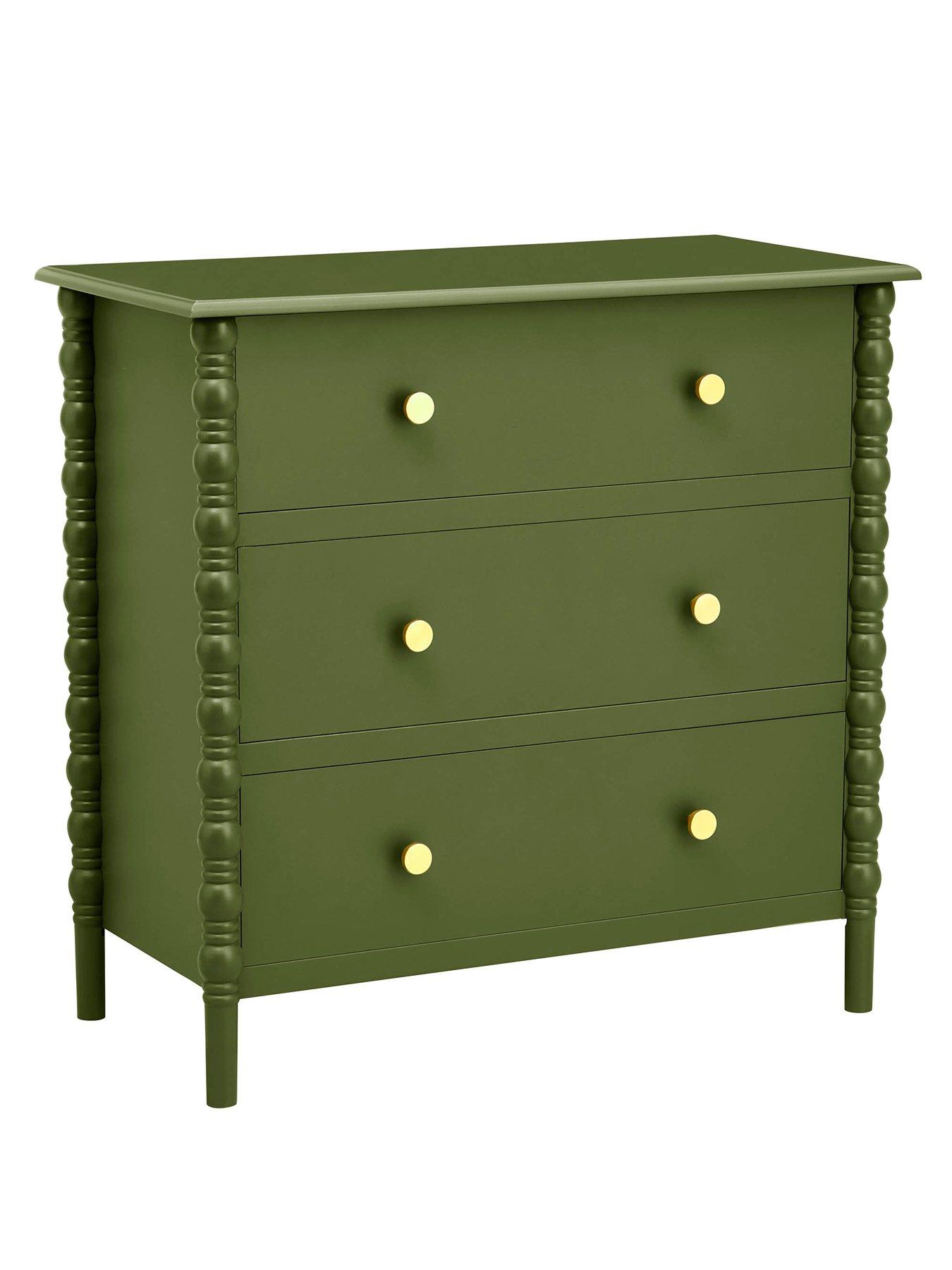 Image 4 of 6 of Dusk Bonnie Bobbin 3 Drawer Chest - Olive