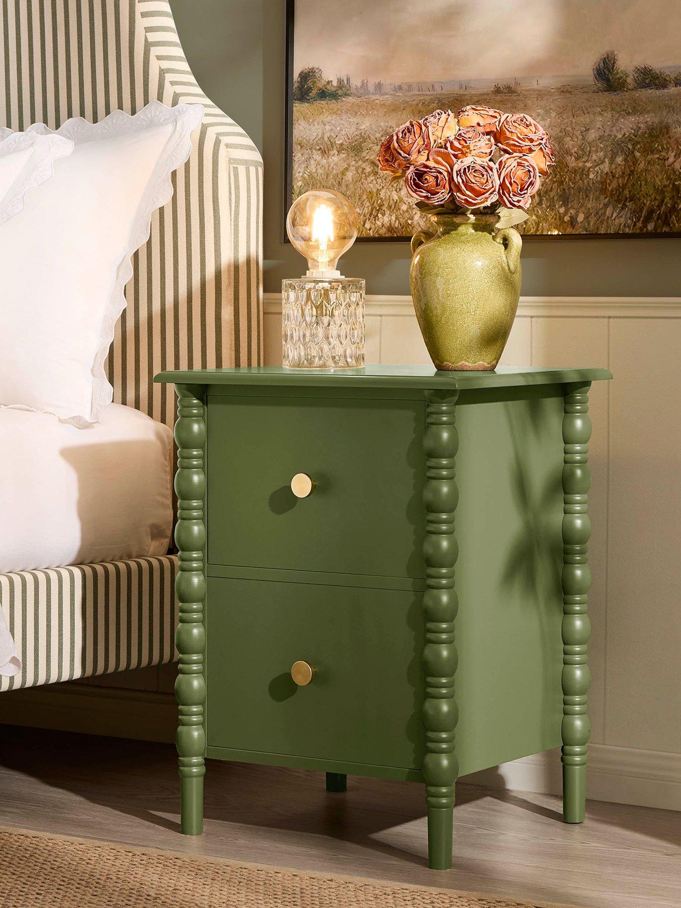 dusk-bonnie-bobbin-2-drawer-bedside-table-olivefront