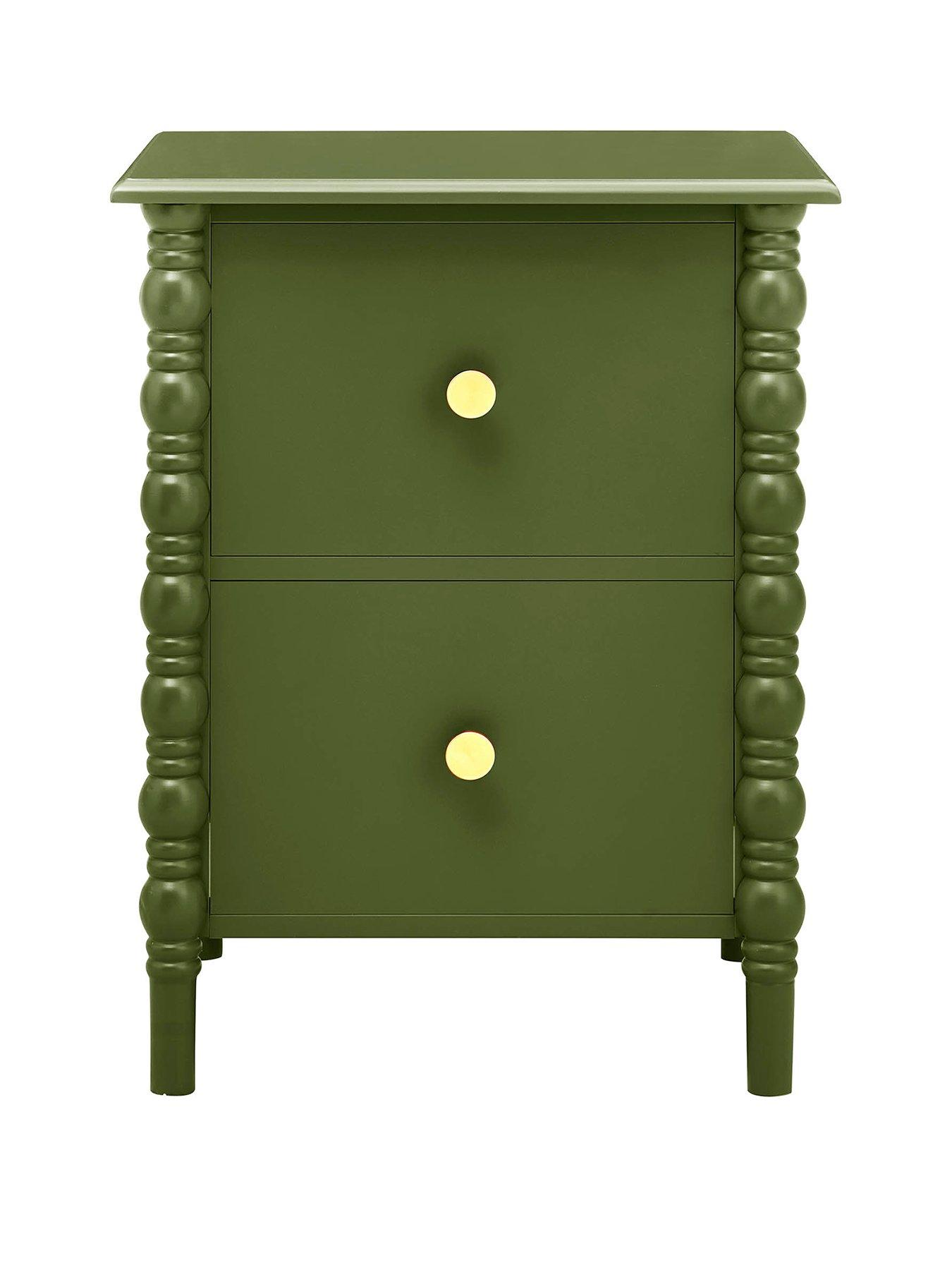 dusk-bonnie-bobbin-2-drawer-bedside-table-olivestillFront