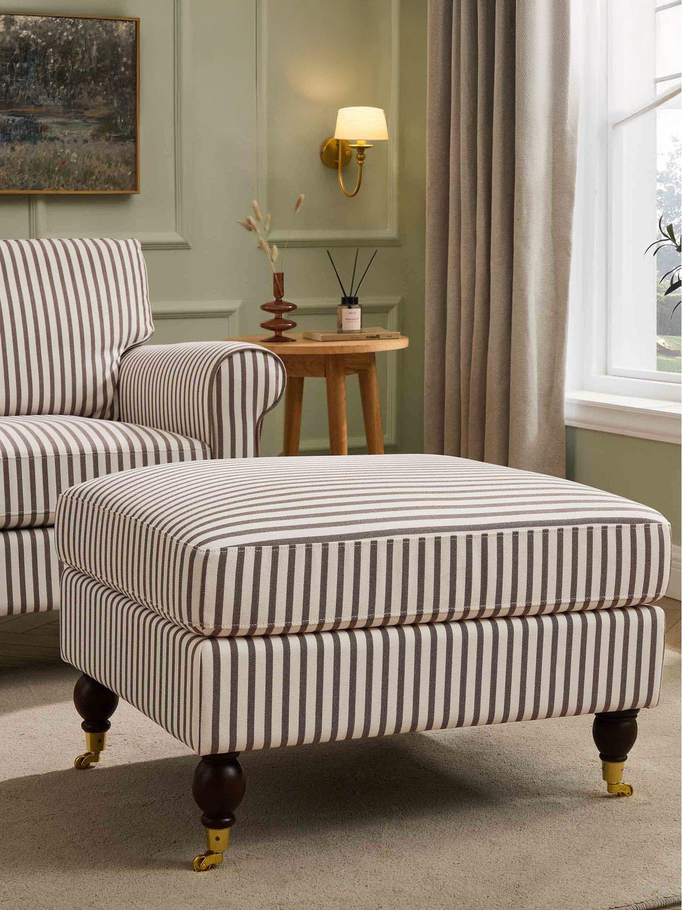 Dusk Sicily Pouffe - Chocolate Stripe