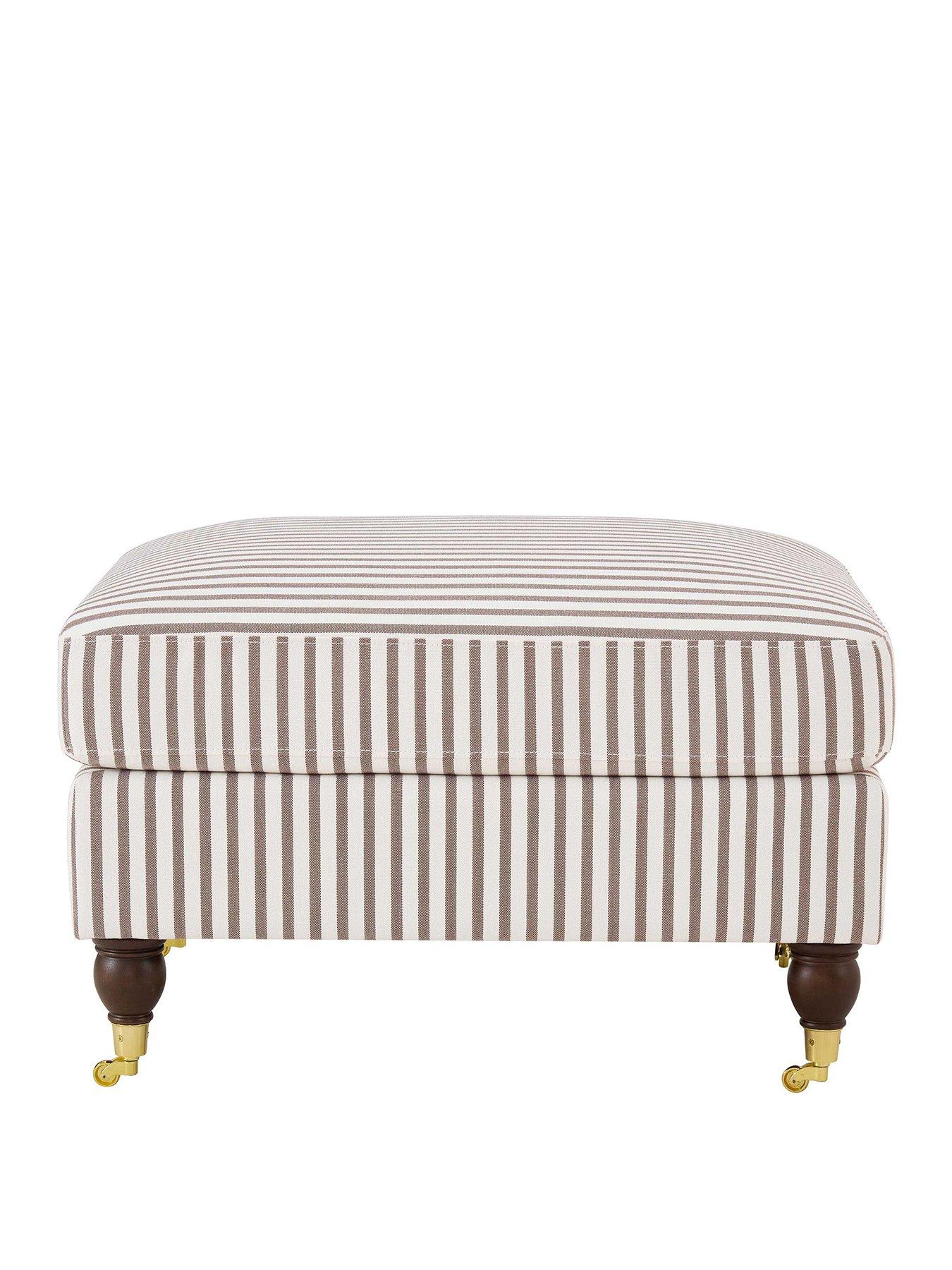 Image 2 of 6 of Dusk Sicily Pouffe - Chocolate Stripe