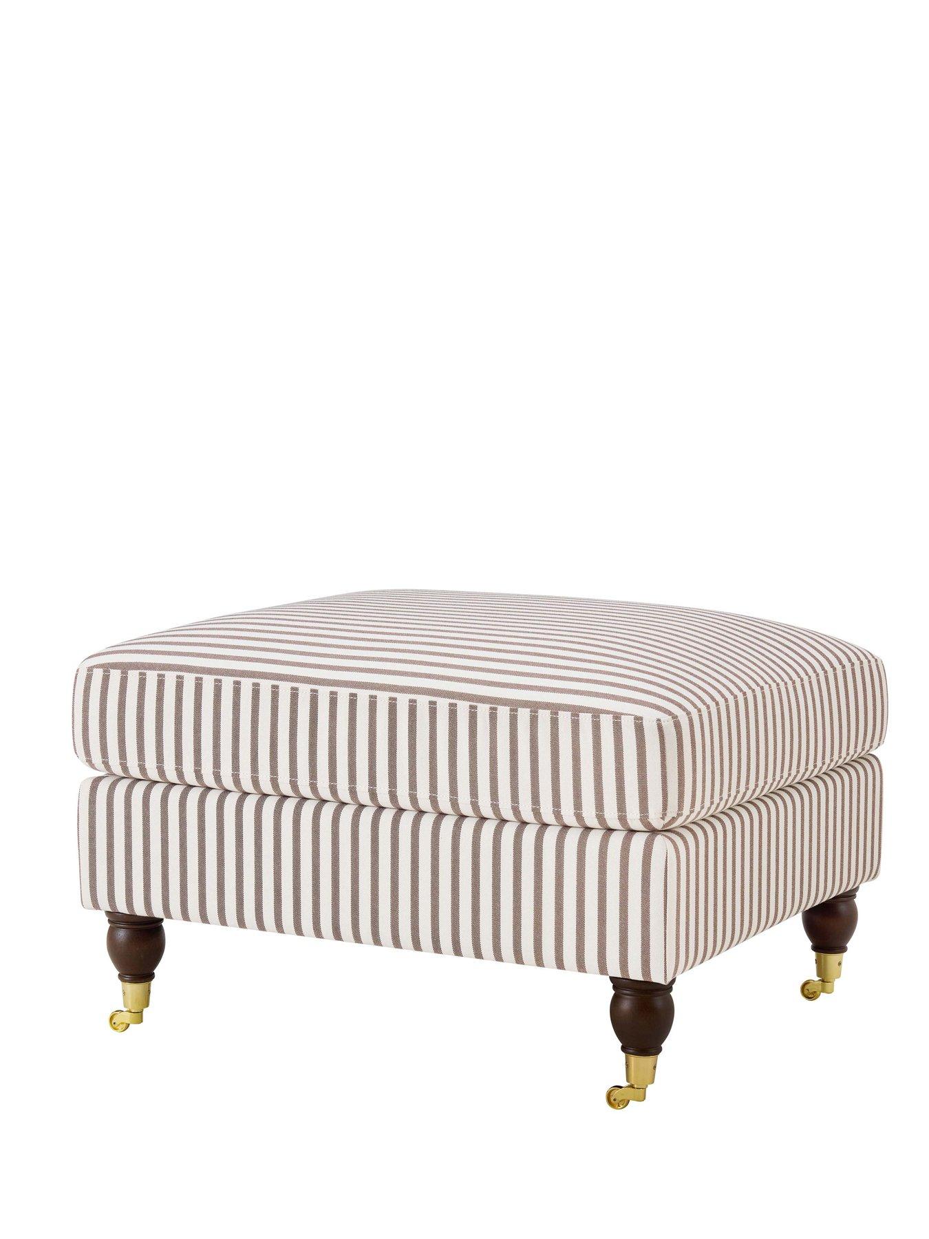 Image 3 of 6 of Dusk Sicily Pouffe - Chocolate Stripe