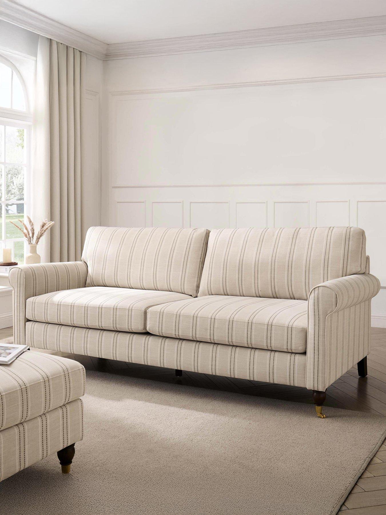 Image 1 of 7 of Dusk Sicily 3 Seater Sofa - Stripe