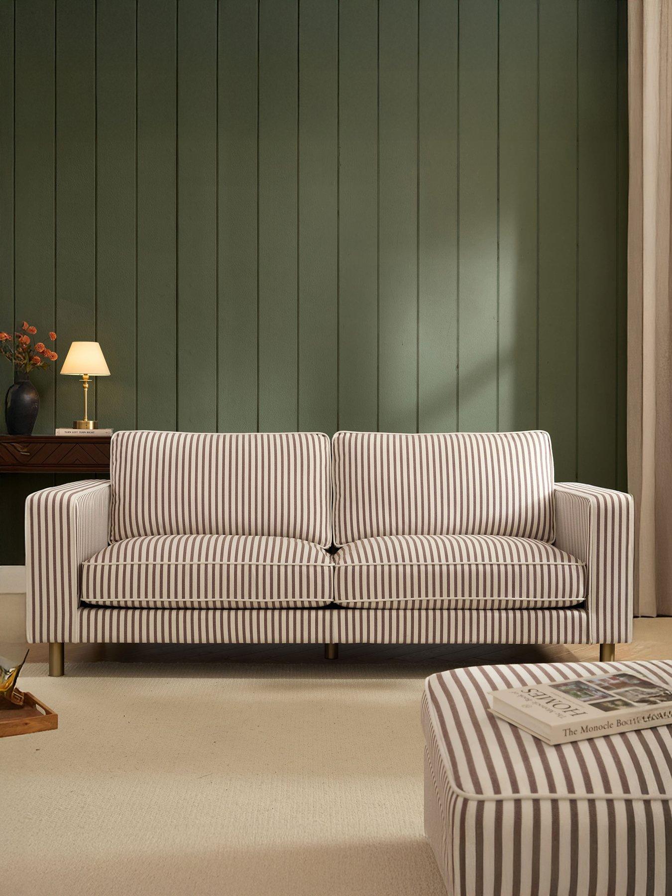 Dusk Soho 3 Seater Sofa - Chocolate Stripe