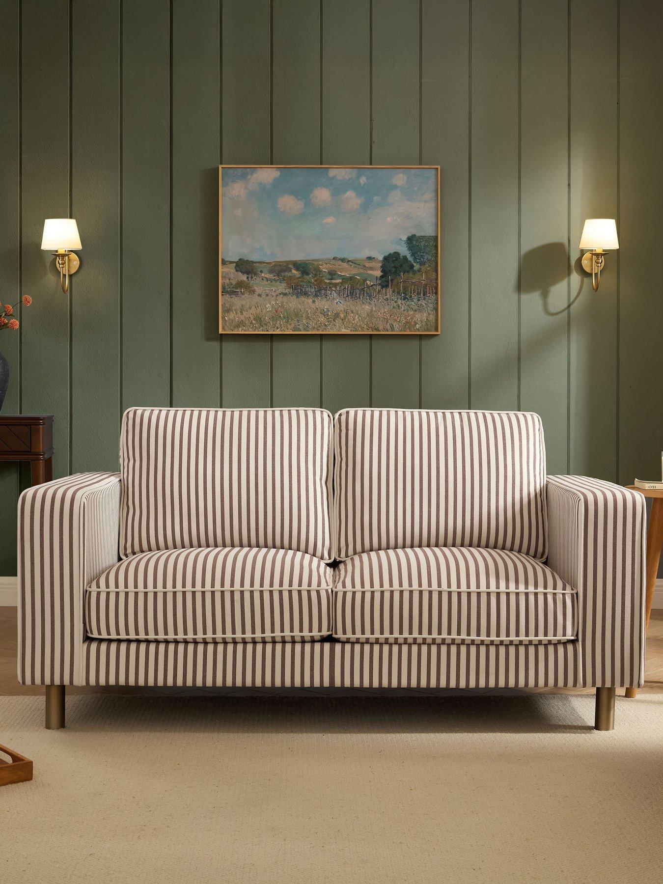 Dusk Soho 2 Seater Sofa - Chocolate Stripe