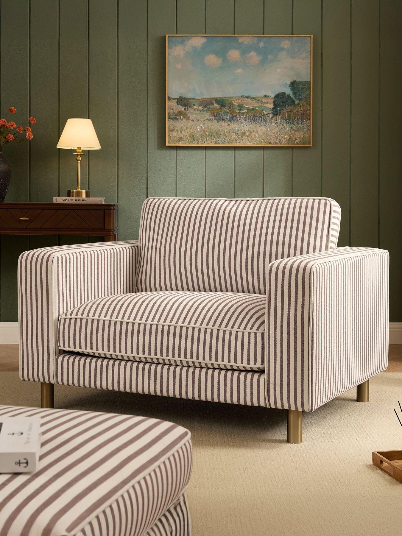 Dusk Soho Loveseat - Chocolate Stripe