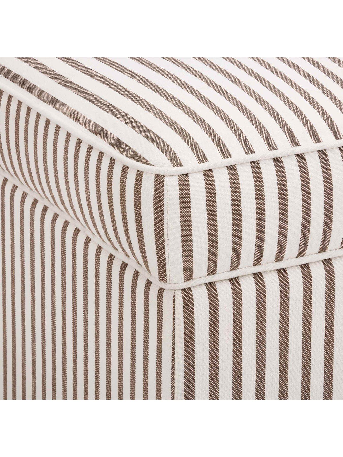 Image 4 of 6 of Dusk Soho Ottoman Storage Pouffe - Chocolate Stripe