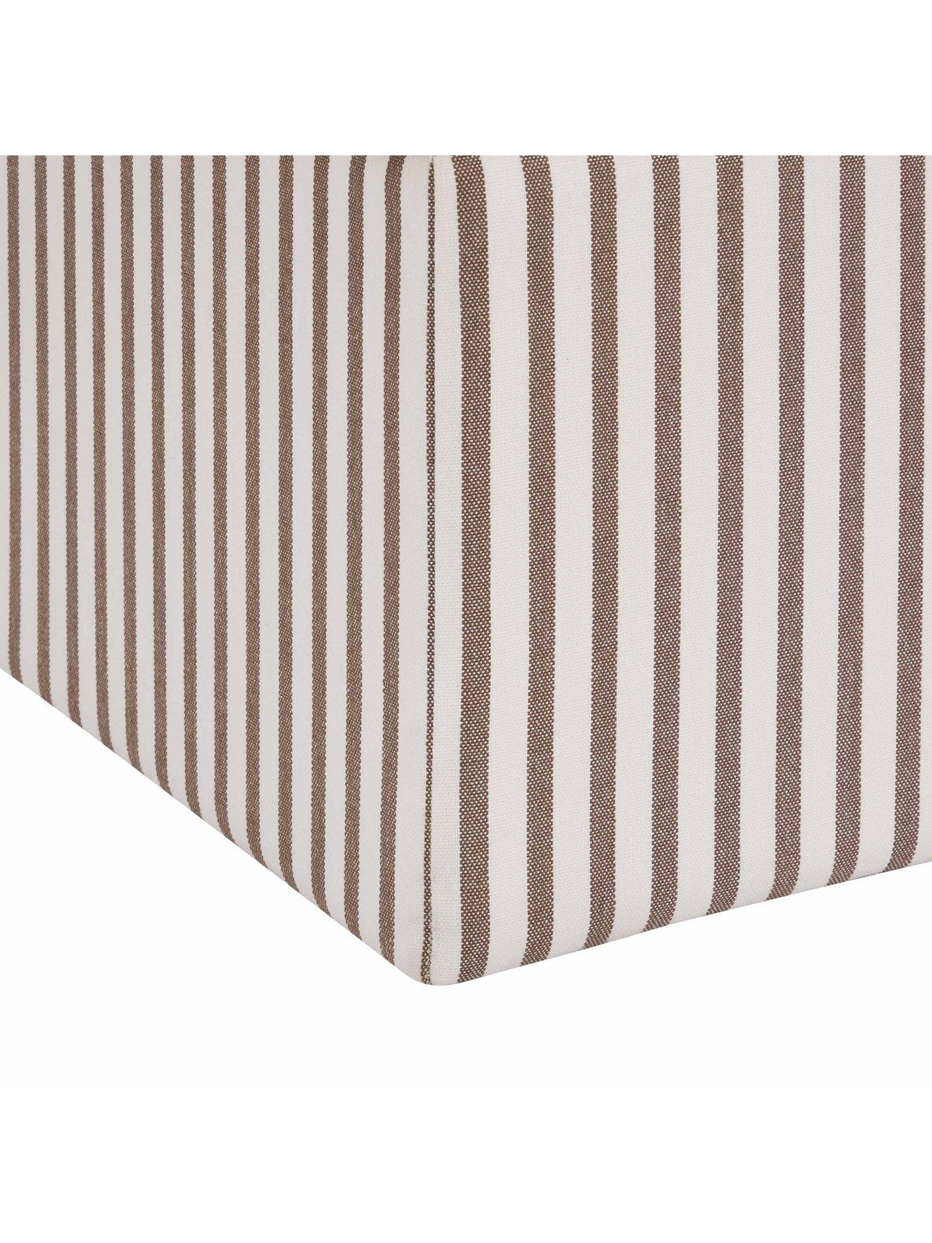 Image 5 of 6 of Dusk Soho Ottoman Storage Pouffe - Chocolate Stripe