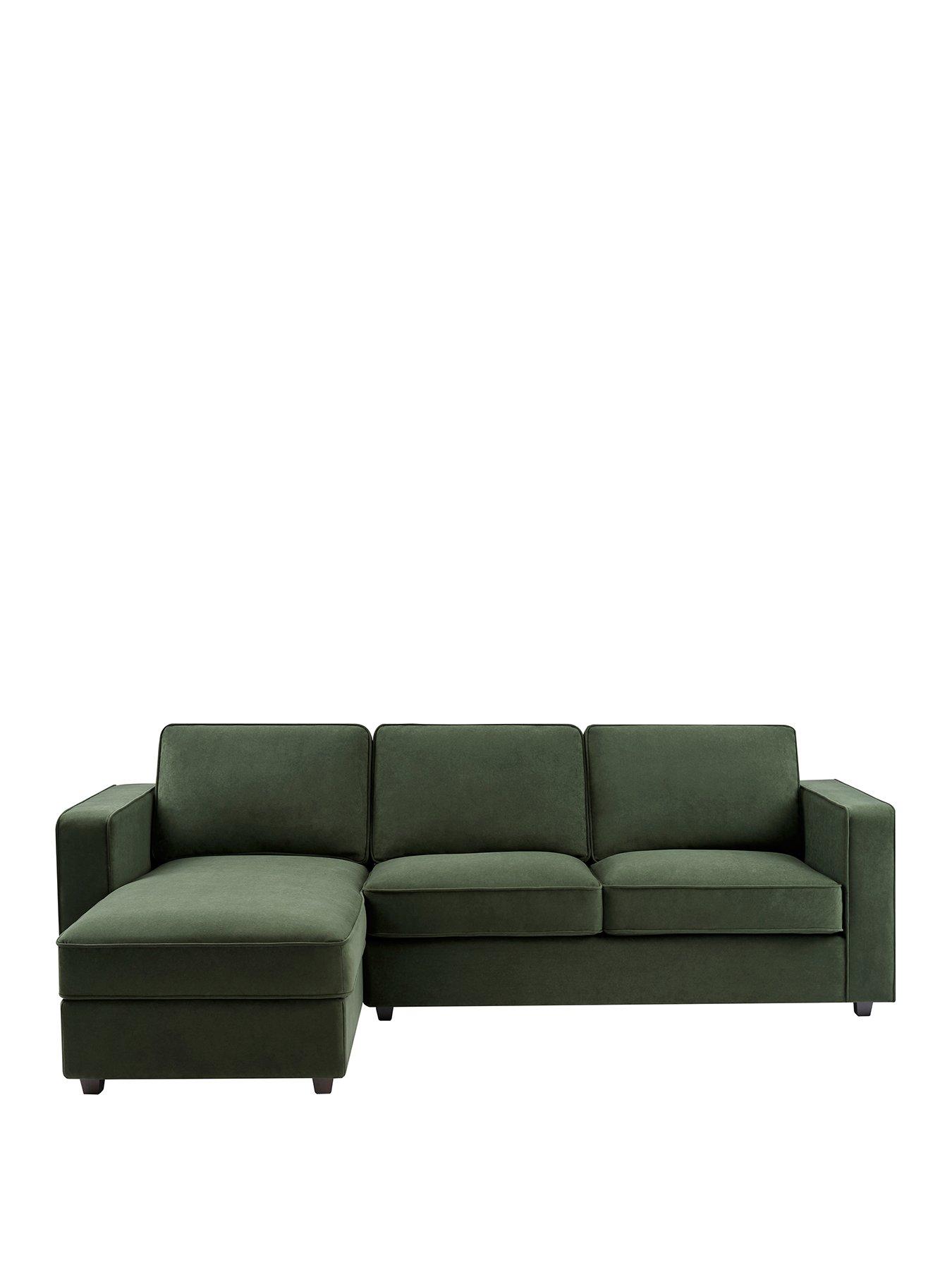 Image 2 of 7 of Dusk Soho Left Hand Storage Chaise Sofa - Dark Olive