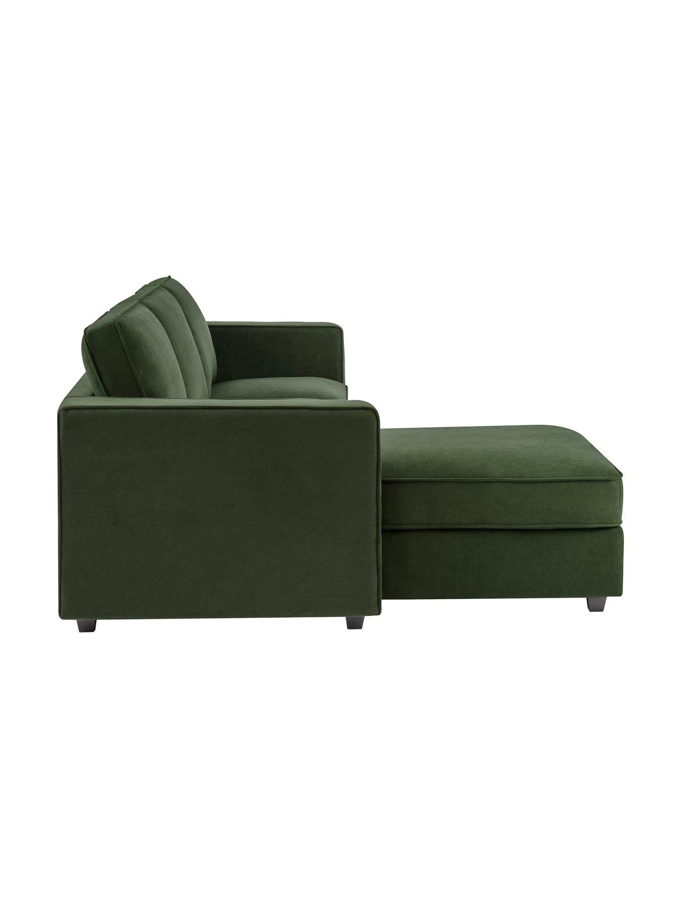 Image 4 of 7 of Dusk Soho Left Hand Storage Chaise Sofa - Dark Olive